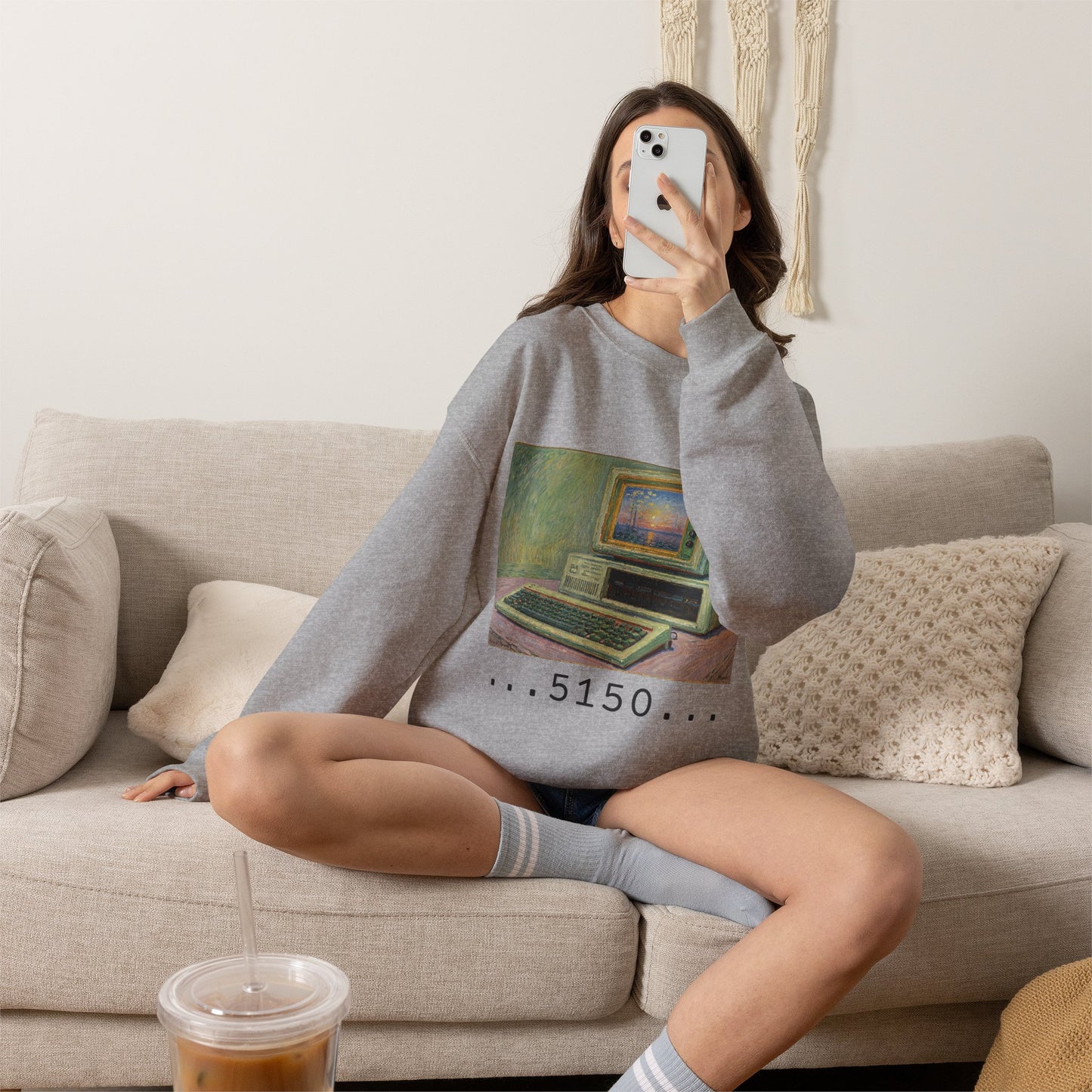Classic PC Themed Crewneck Sweatshirt - 5150 Vintage PC Graphic