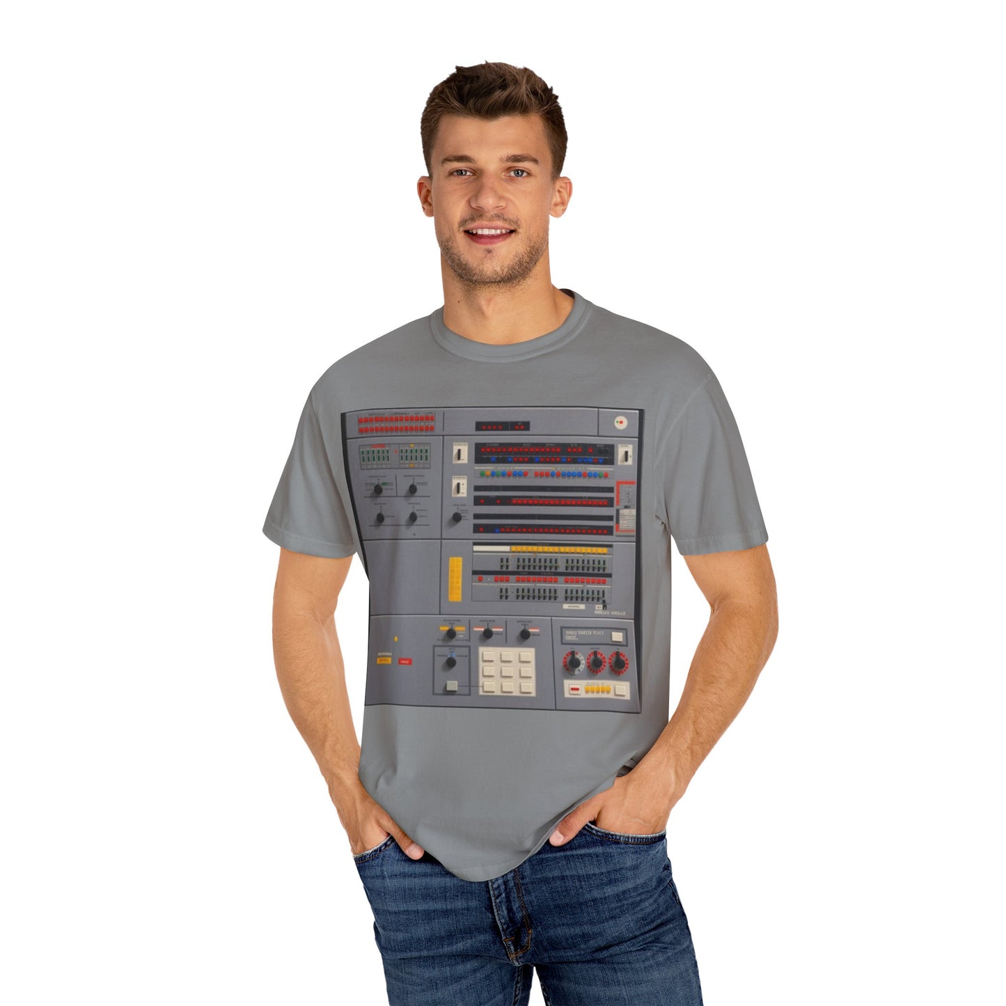 Classic Mainframe Computer Control Panel T-Shirt - Pixel Art Color