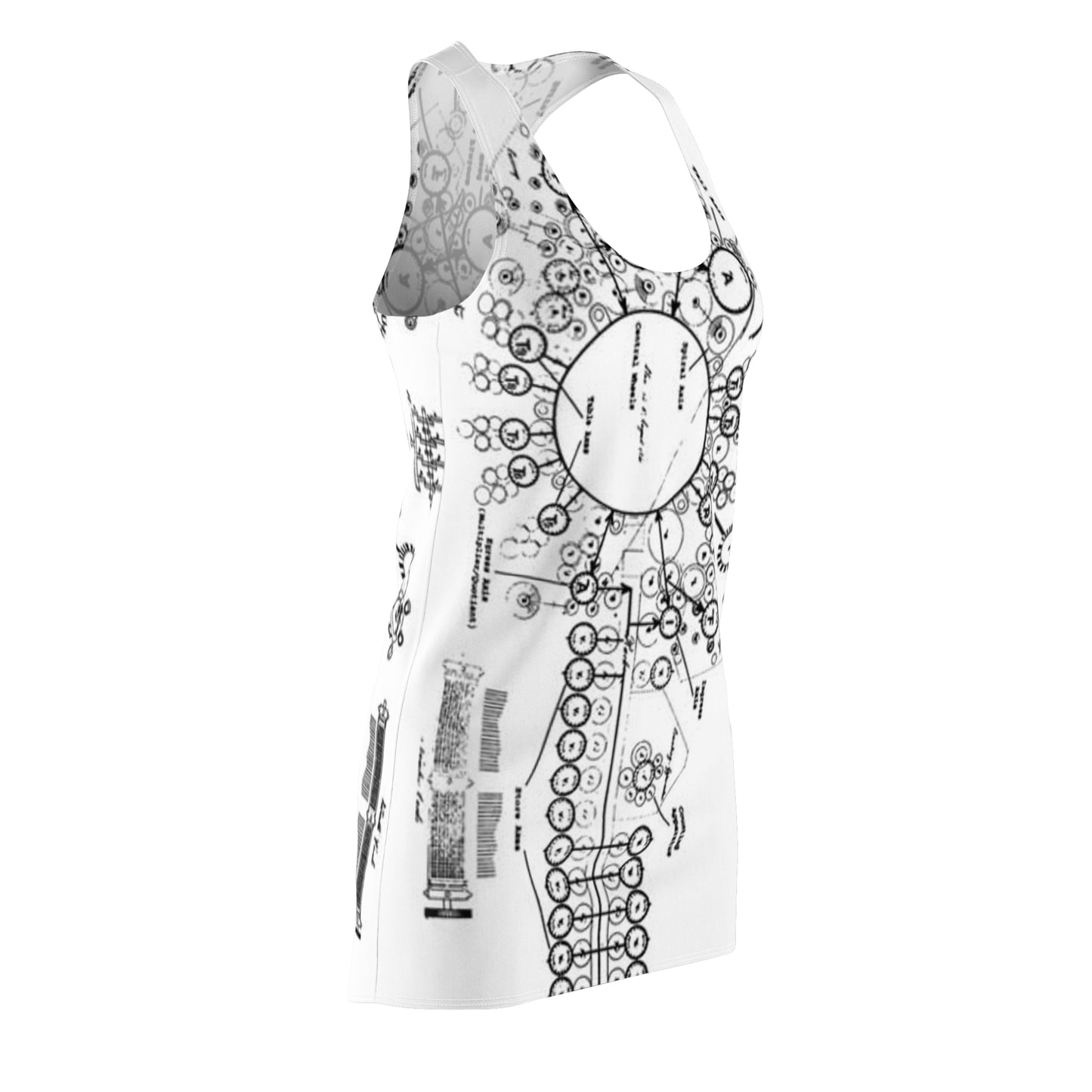 Analytical Engine Women's Racerback Dress, Tech Lover Dress, Fun Party Dress, Summer Vibes Dress, Festival Outfit, Unique Gift
