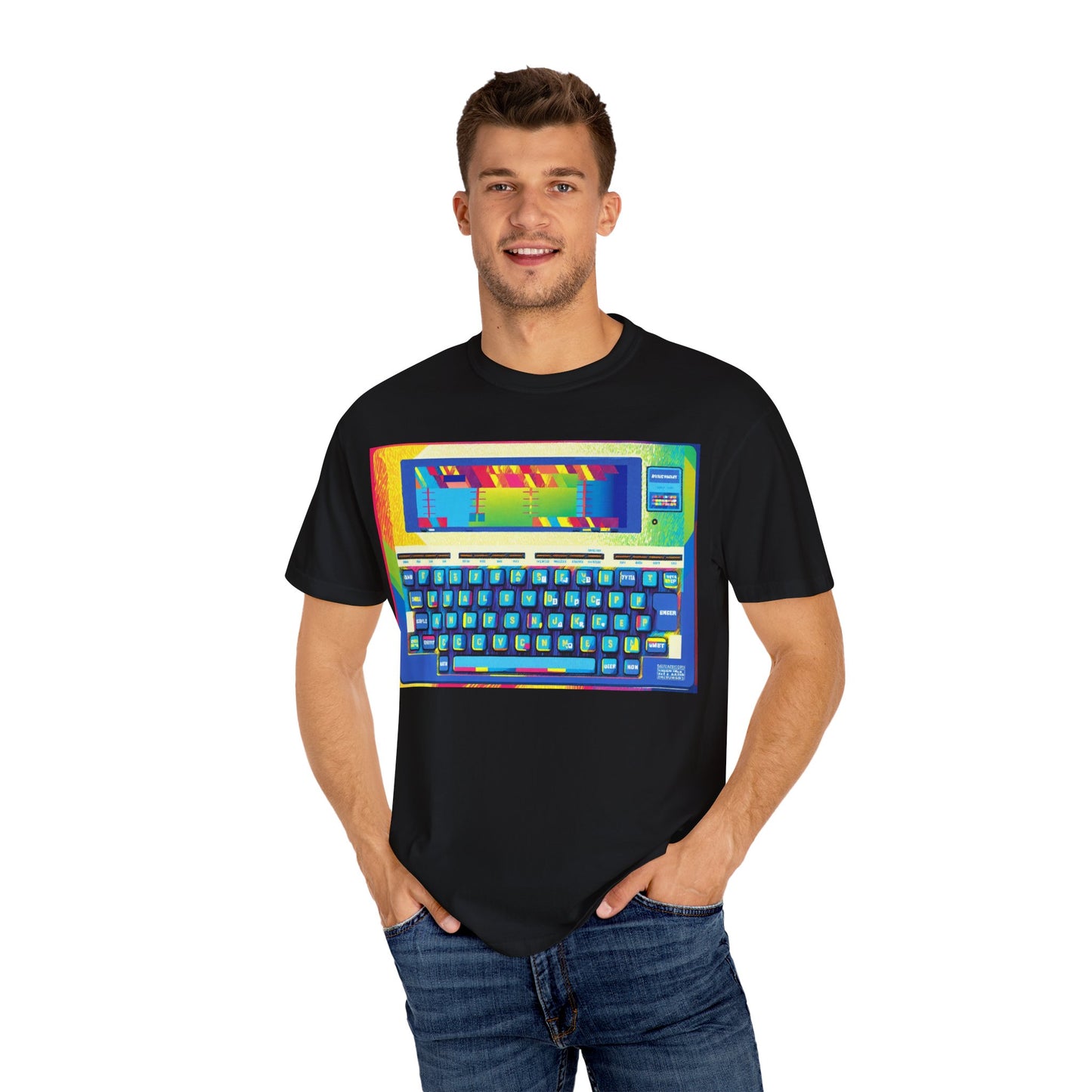 Classic Laptop PC T-Shirt - Print Art Multi-Color