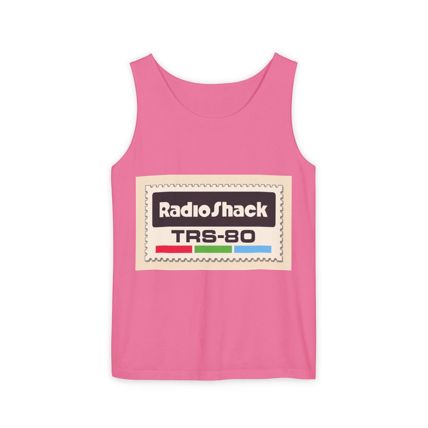 TRS-80 CoCo Themed Tank Top | Monochrome Art | Unisex Retro Graphic Tee for Tech Lovers, Summer Fashion, Gift for Nerds, Festival Wear, 80s Style