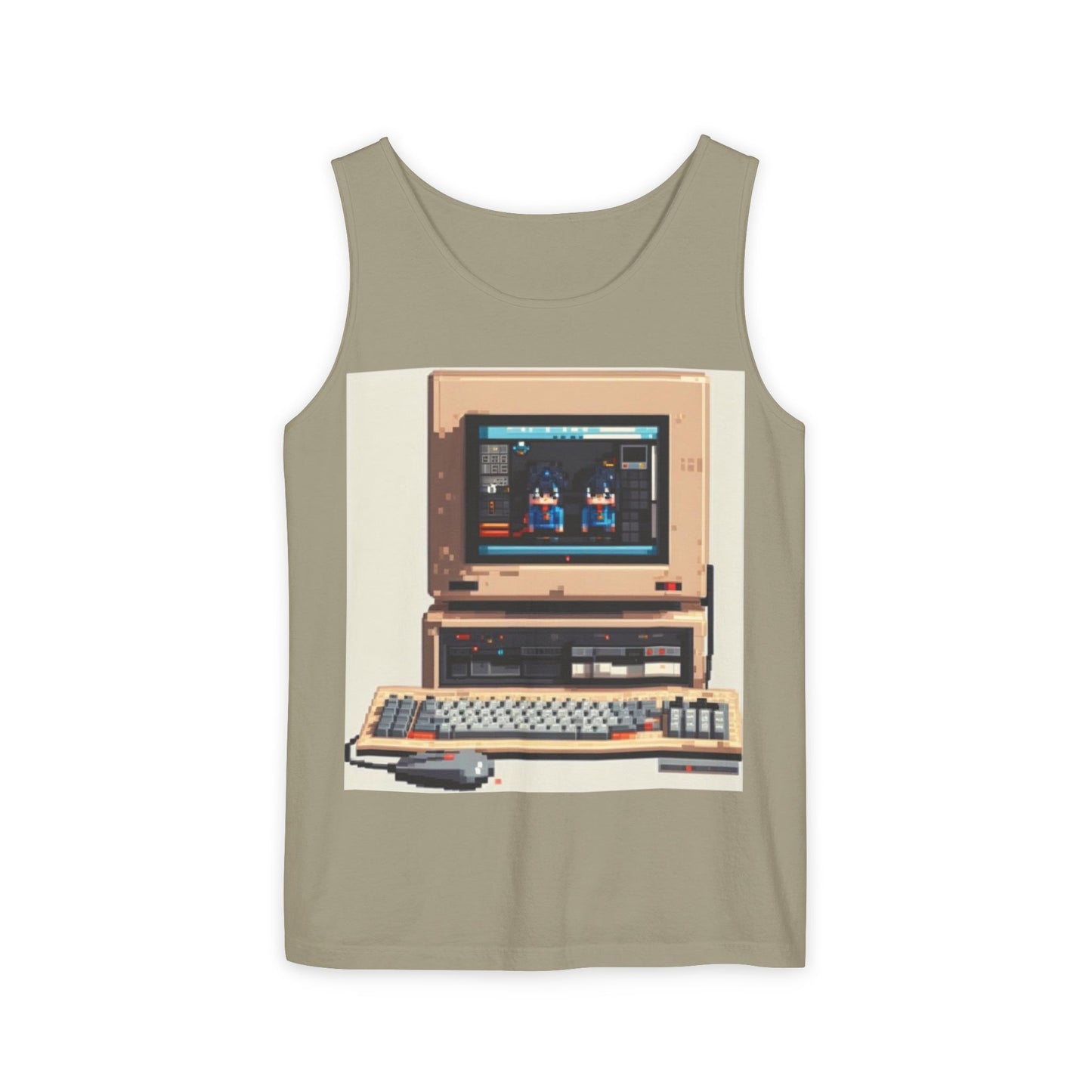 Classic business machine inspired Tank Top | Pixel-Color Art | Unisex Retro Graphic Tee for Tech Lovers, Summer Fashion, Gift for Nerds, Festival Wear, 80s Style