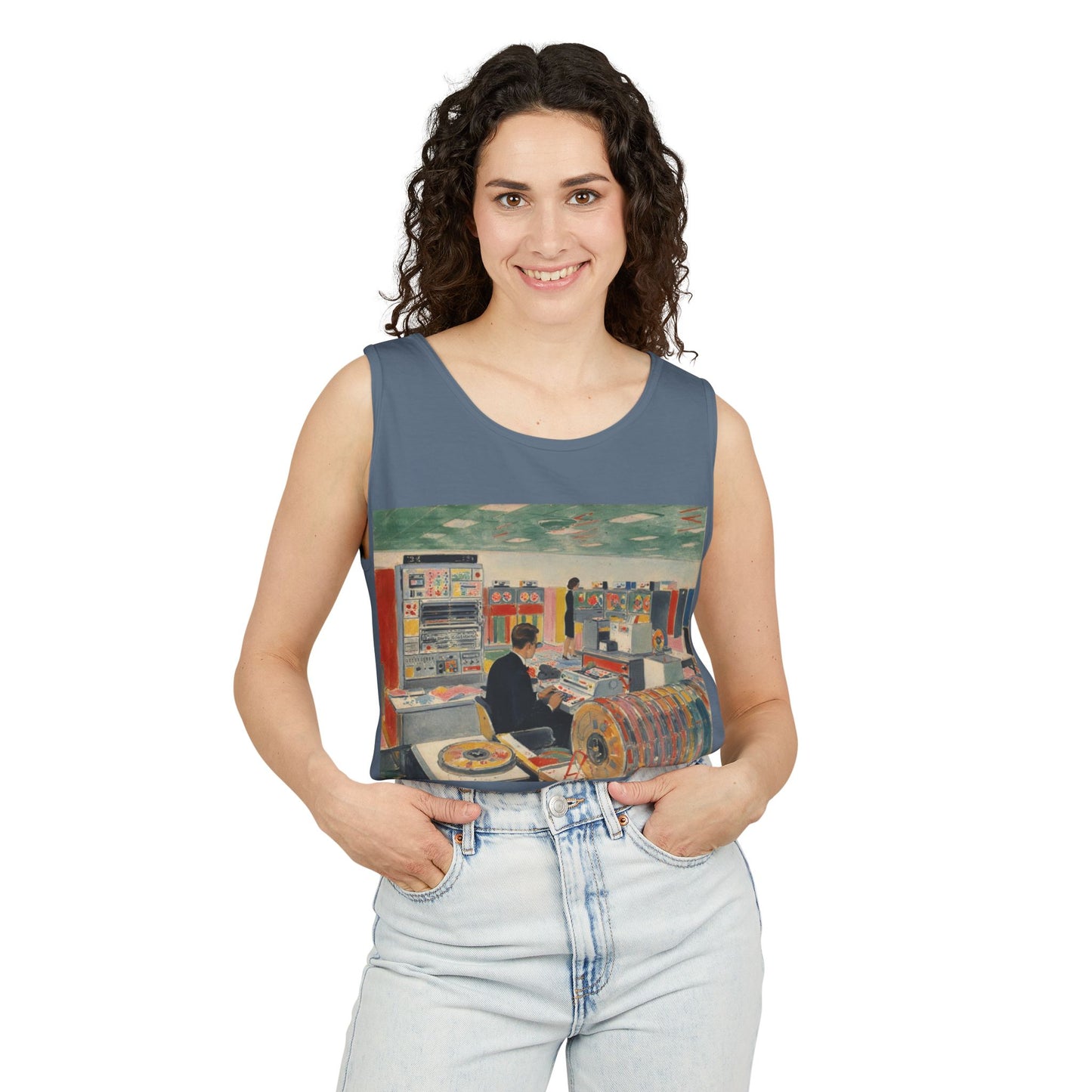 Mainframe Inspired #2 Tank Top | Unisex Retro Graphic Tee for Tech Lovers, Summer Fashion, Gift for Nerds, Festival Wear, 80s Style