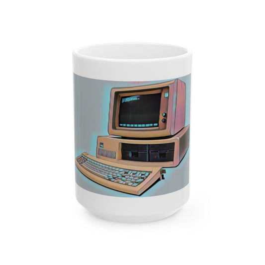 Vintage Computer Ceramic Mug | Classic PC Modern Art Color Design | Perfect for Tech Lovers