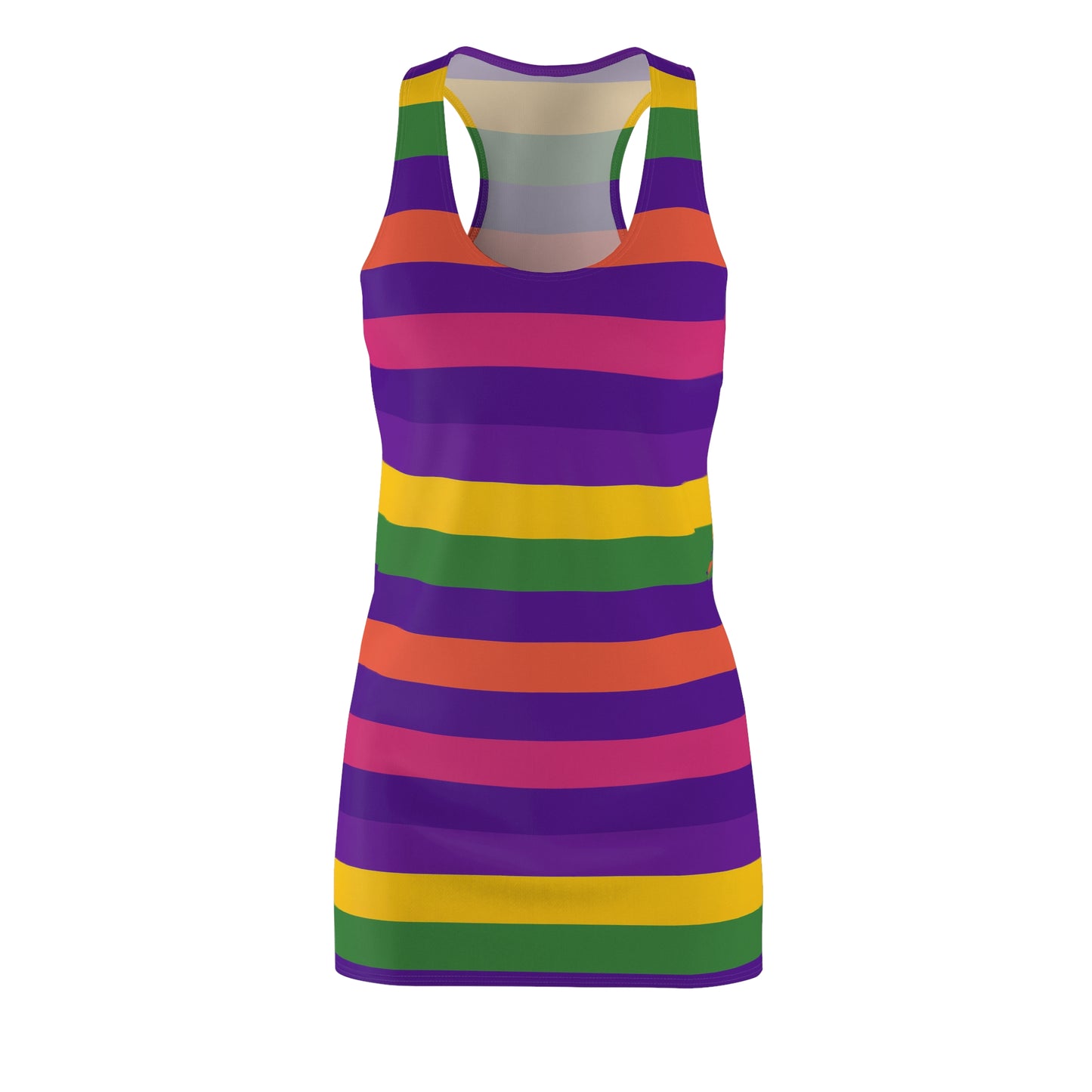 Six Color Stripe Women's Racerback Dress, Tech Lover Dress, Fun Party Dress, Summer Vibes Dress, Festival Outfit, Unique Gift