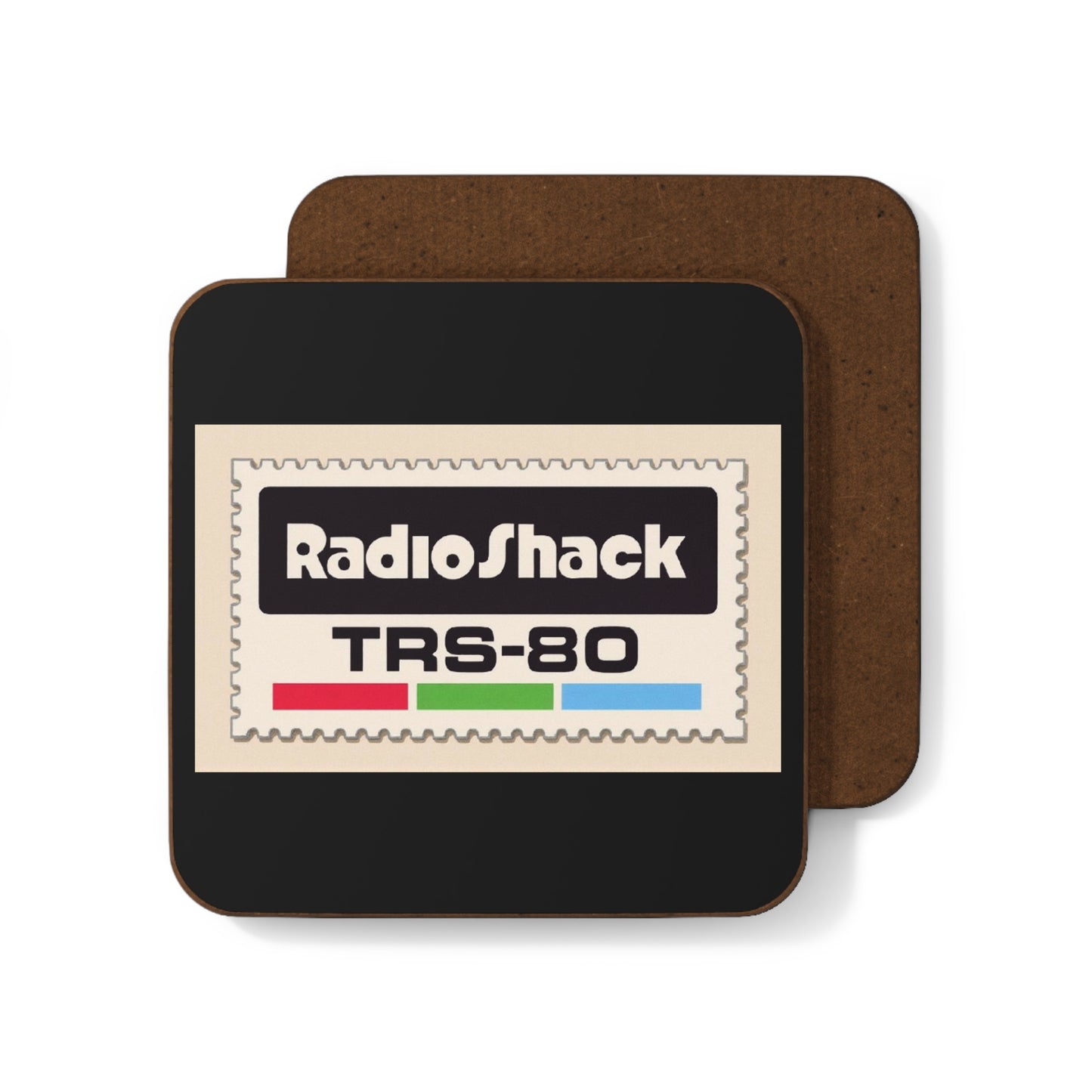 TRS-80 CoCo Themed Coaster | Stamp Art | Especially for collectors and tech enthusiasts