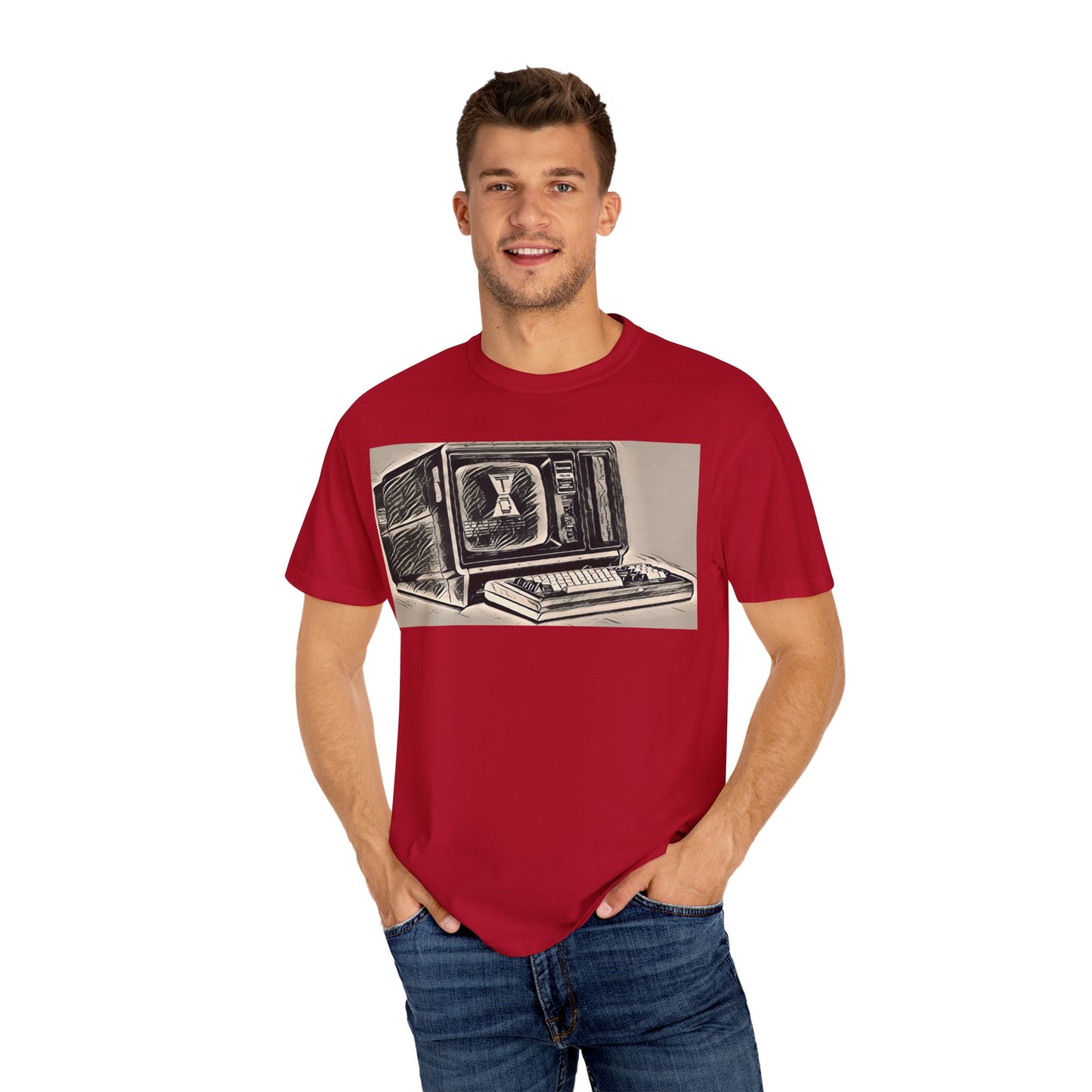 Classic Business Machine With Floppy Disk Bay T-Shirt - Ink Art Monochrome
