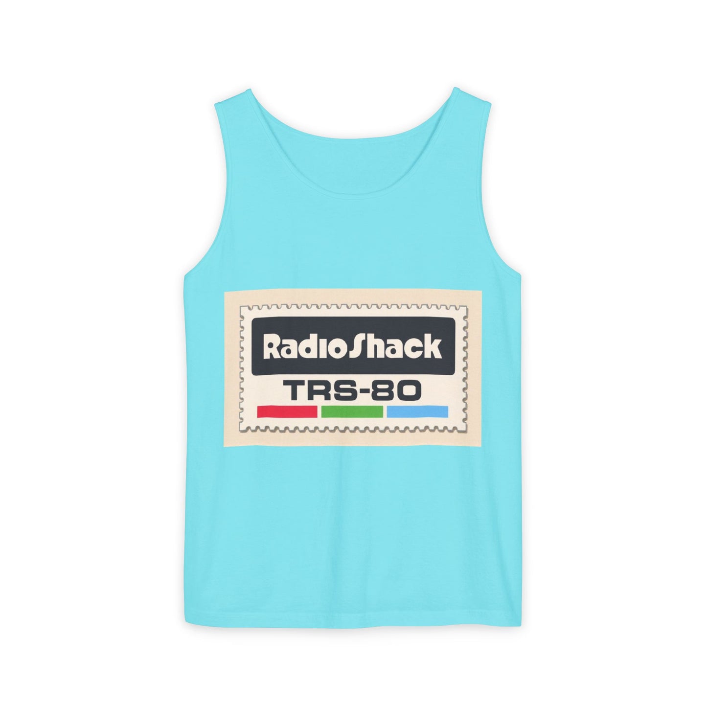 TRS-80 CoCo Themed Tank Top | Monochrome Art | Unisex Retro Graphic Tee for Tech Lovers, Summer Fashion, Gift for Nerds, Festival Wear, 80s Style