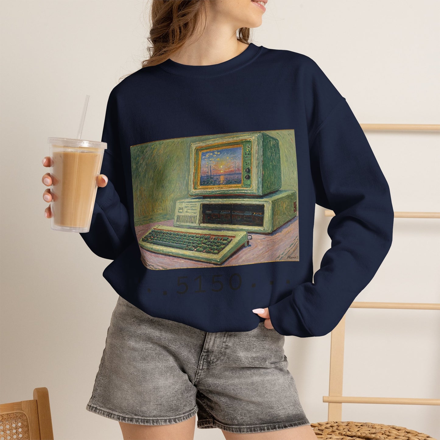 Classic PC Themed Crewneck Sweatshirt - 5150 Vintage PC Graphic