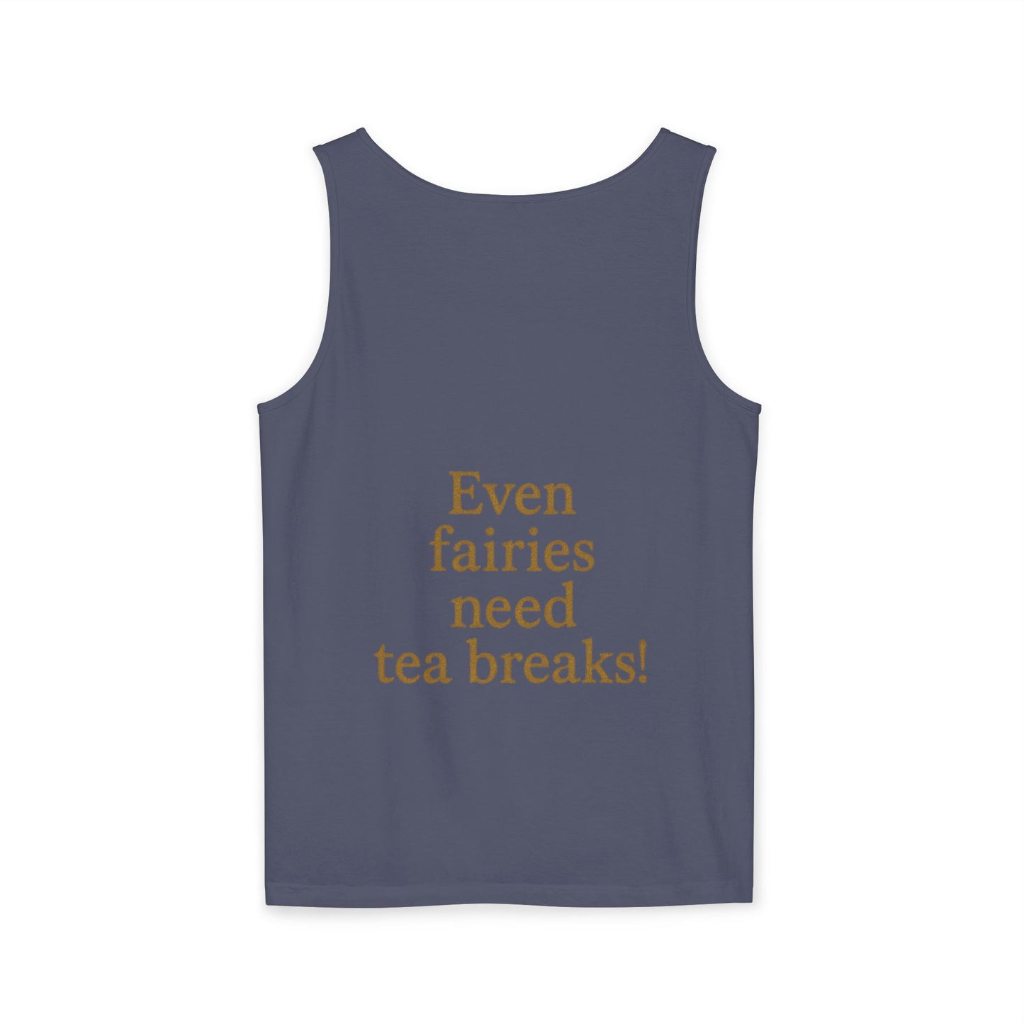 Even Fairies Need Tea Breaks! Tank Top | Harmsworth Art | Unisex Retro Graphic Tee for Tech Lovers, Summer Fashion, Gift for Nerds, Festival Wear, 80s Style