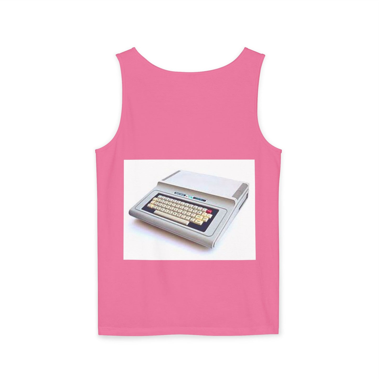 TRS-80 CoCo Themed Tank Top | Monochrome Art | Unisex Retro Graphic Tee for Tech Lovers, Summer Fashion, Gift for Nerds, Festival Wear, 80s Style