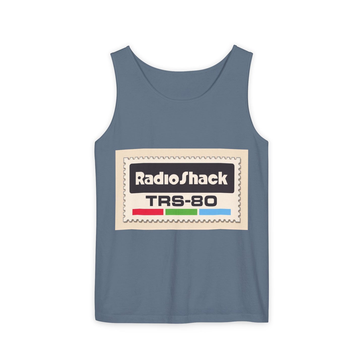 TRS-80 CoCo Themed Tank Top | Monochrome Art | Unisex Retro Graphic Tee for Tech Lovers, Summer Fashion, Gift for Nerds, Festival Wear, 80s Style