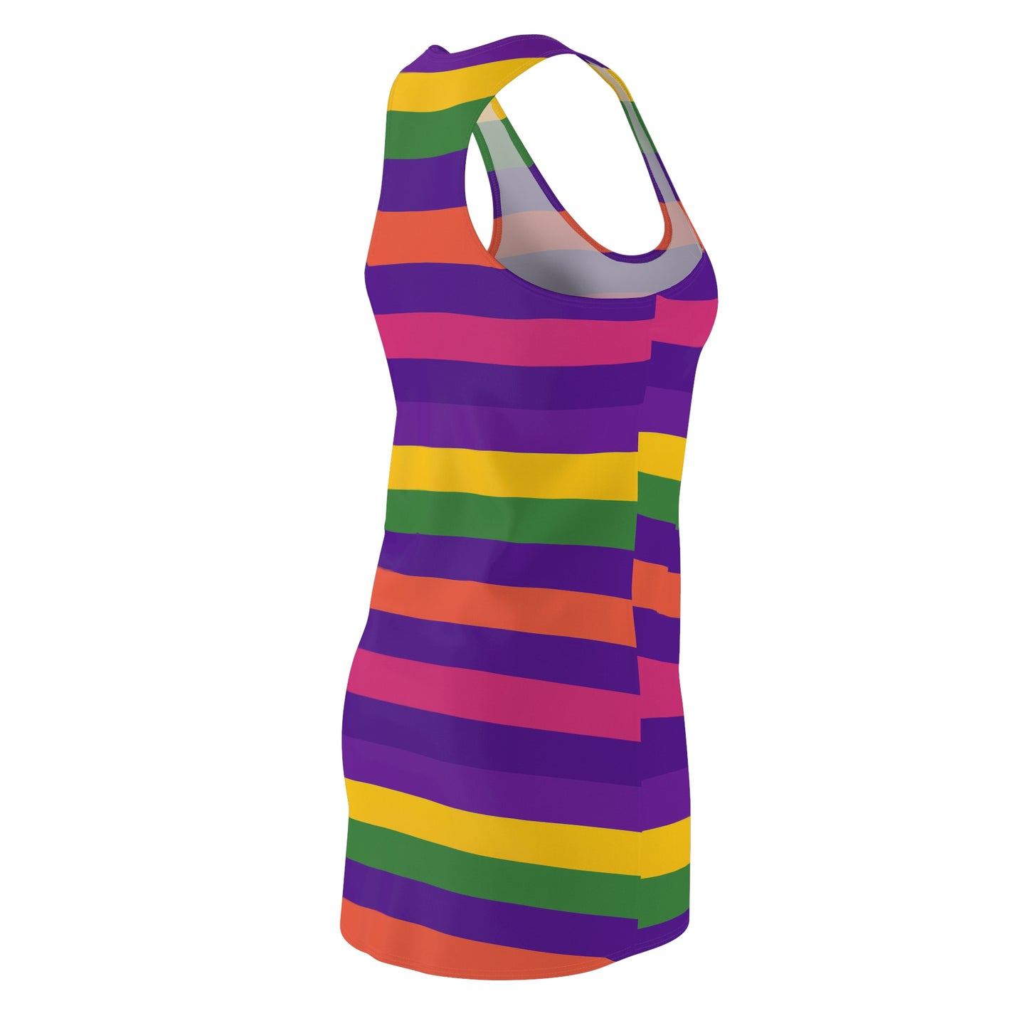 Six Color Stripe Women's Racerback Dress, Tech Lover Dress, Fun Party Dress, Summer Vibes Dress, Festival Outfit, Unique Gift