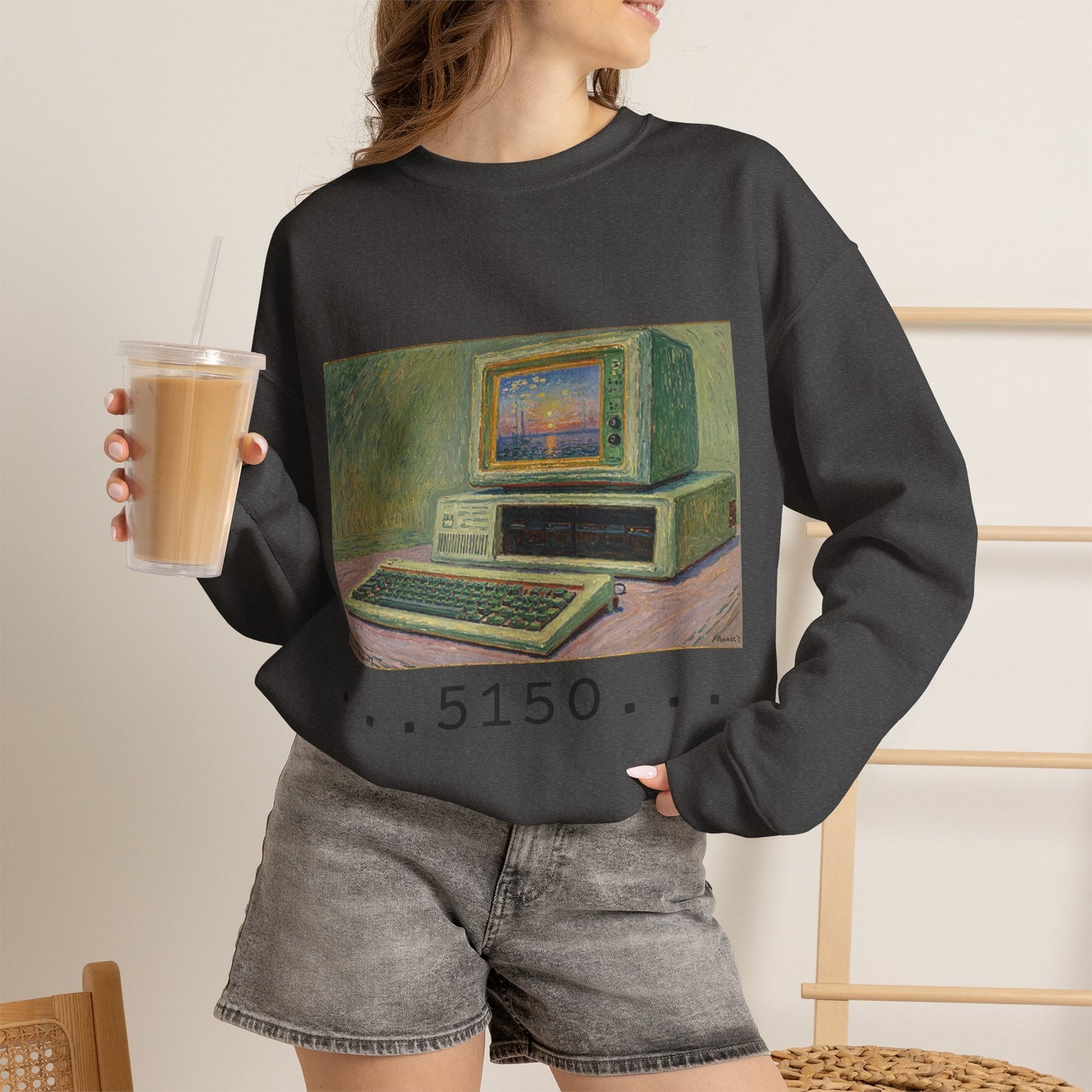 Classic PC Themed Crewneck Sweatshirt - 5150 Vintage PC Graphic