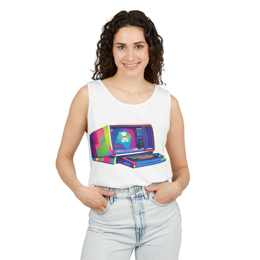 Business Machine Tank Top | Unisex Retro Graphic Tee for Tech Lovers, Summer Fashion, Gift for Nerds, Festival Wear, 80s Style