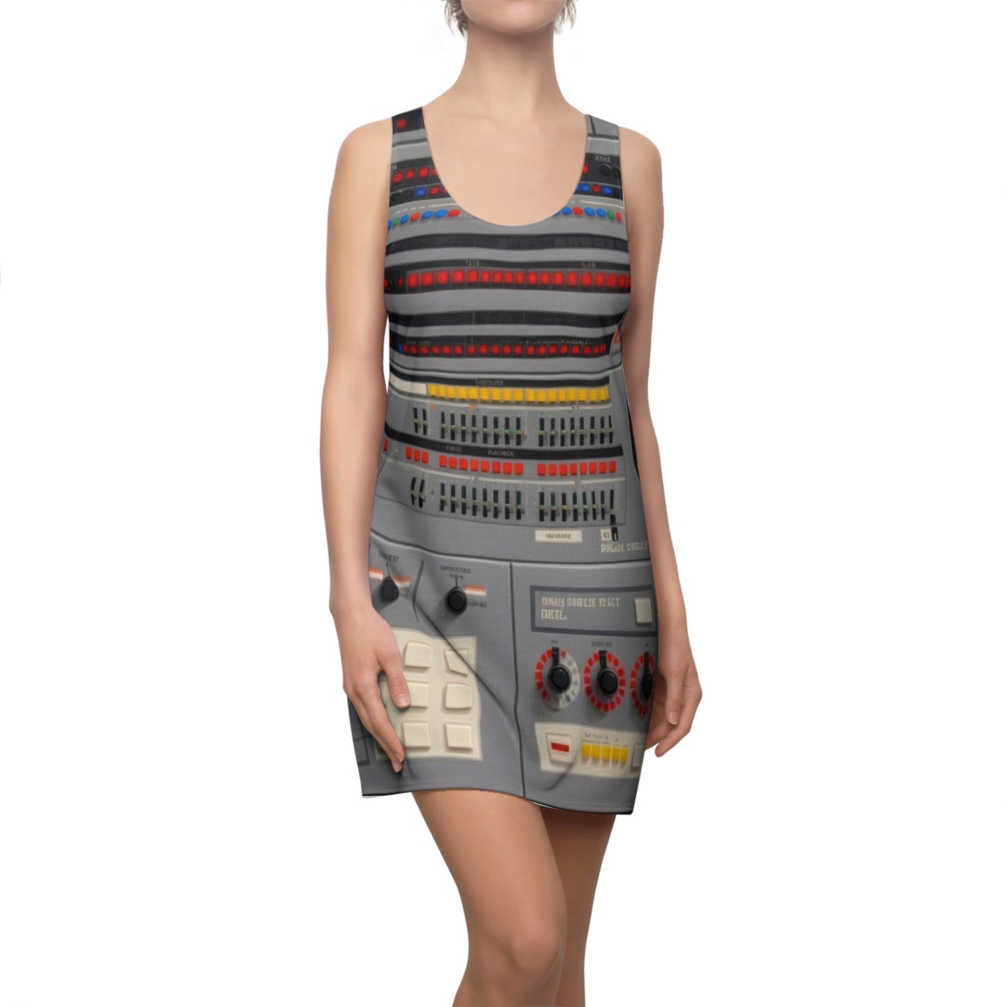 Electrifying Women's Racerback Mainframe Panel Dress, Tech Lover Dress, Fun Party Dress, Summer Vibes Dress, Festival Outfit, Unique Gift