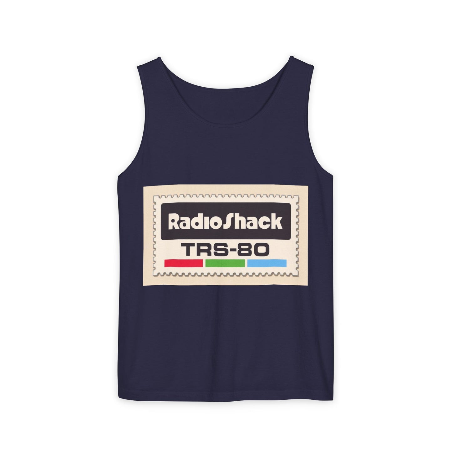 TRS-80 CoCo Themed Tank Top | Monochrome Art | Unisex Retro Graphic Tee for Tech Lovers, Summer Fashion, Gift for Nerds, Festival Wear, 80s Style