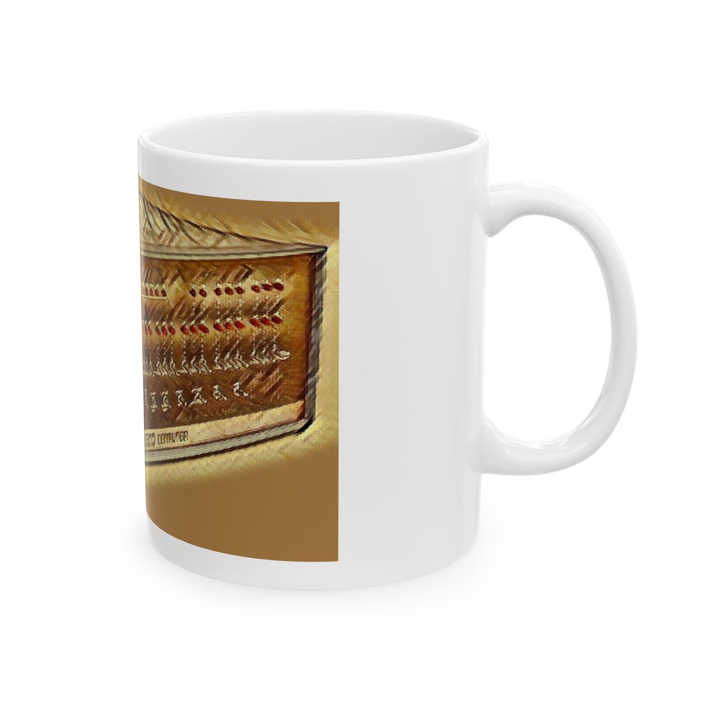 Vintage Computer Ceramic Mug | Classic ALTAIR 8800 Ink Art Sepia Design | Perfect for Tech Lovers