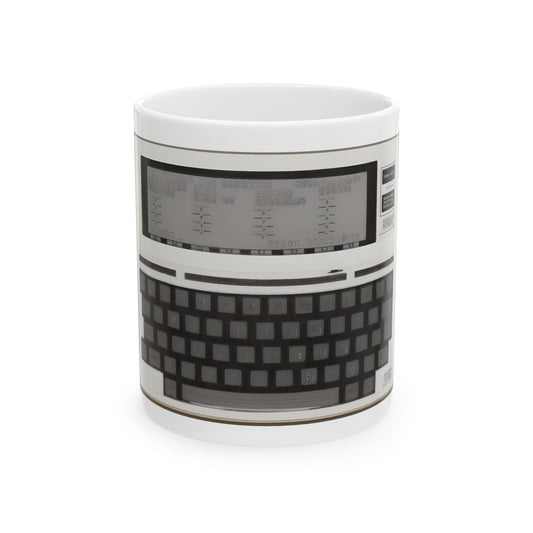Vintage Computer Ceramic Mug | Classic Laptop Computer Print Art Monochrome Design | Perfect for Tech Lovers