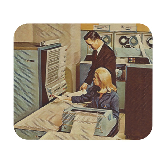 Mainframe Inspired Mouse Pad, Vintage Tech Desk Accessory, Gaming Gift, Home Office Decor.
