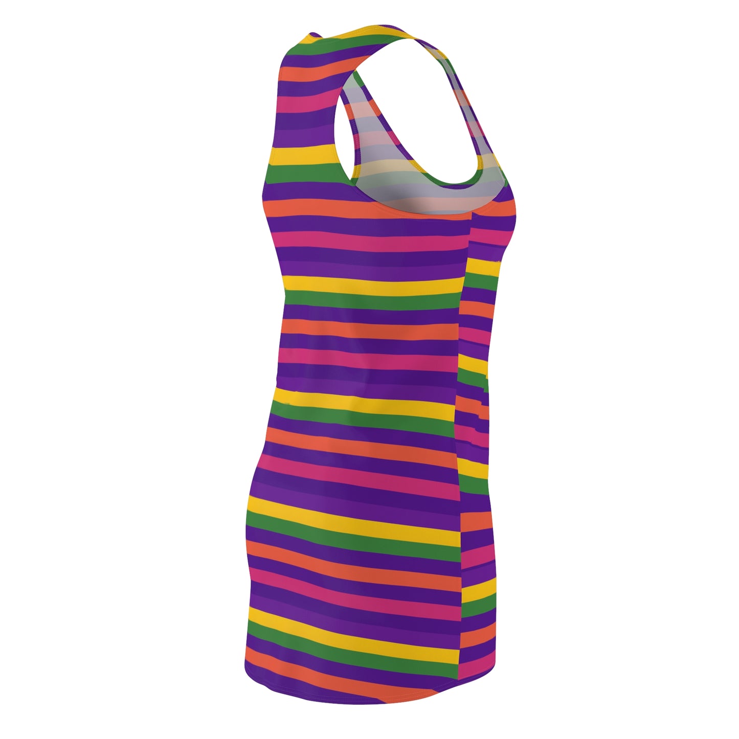 Six Colour Stripe Women's Racerback Dress, Tech Lover Dress, Fun Party Dress, Summer Vibes Dress, Festival Outfit, Unique Gift