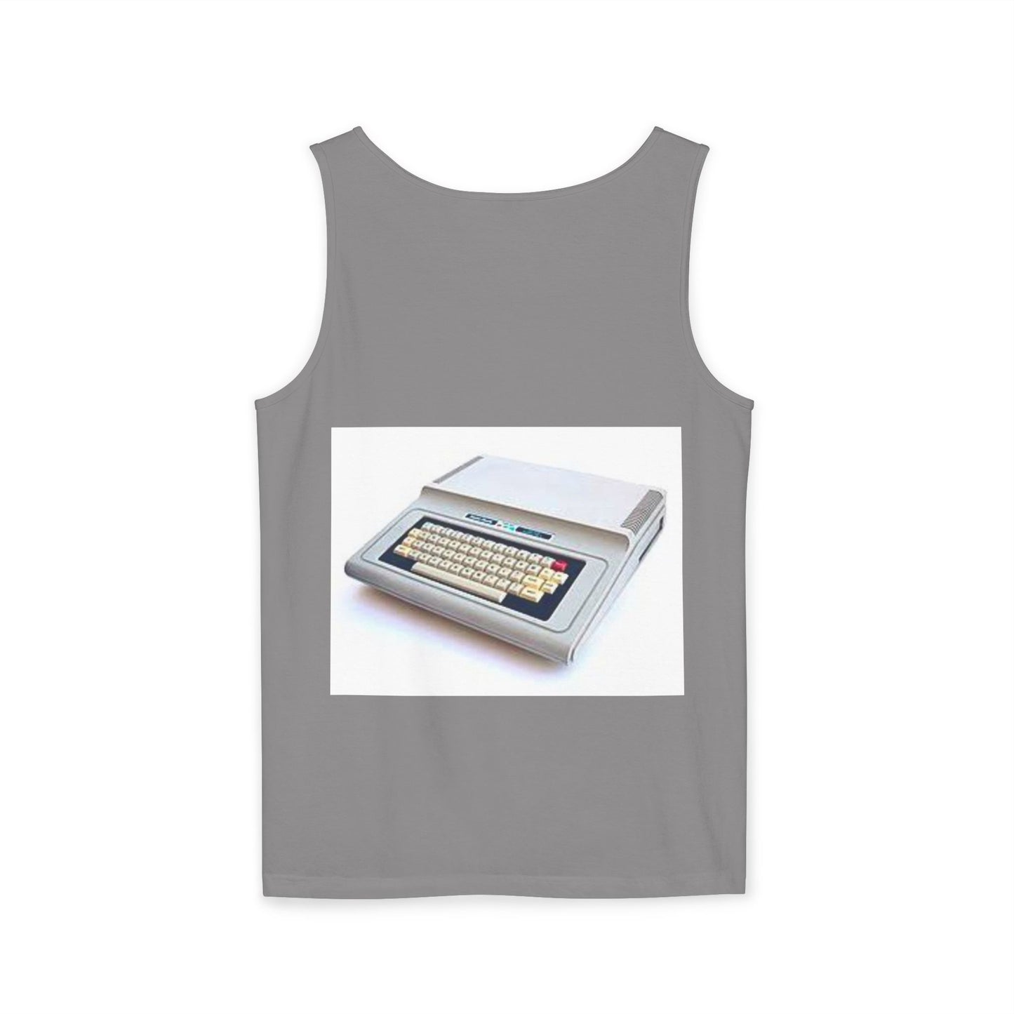 TRS-80 CoCo Themed Tank Top | Monochrome Art | Unisex Retro Graphic Tee for Tech Lovers, Summer Fashion, Gift for Nerds, Festival Wear, 80s Style