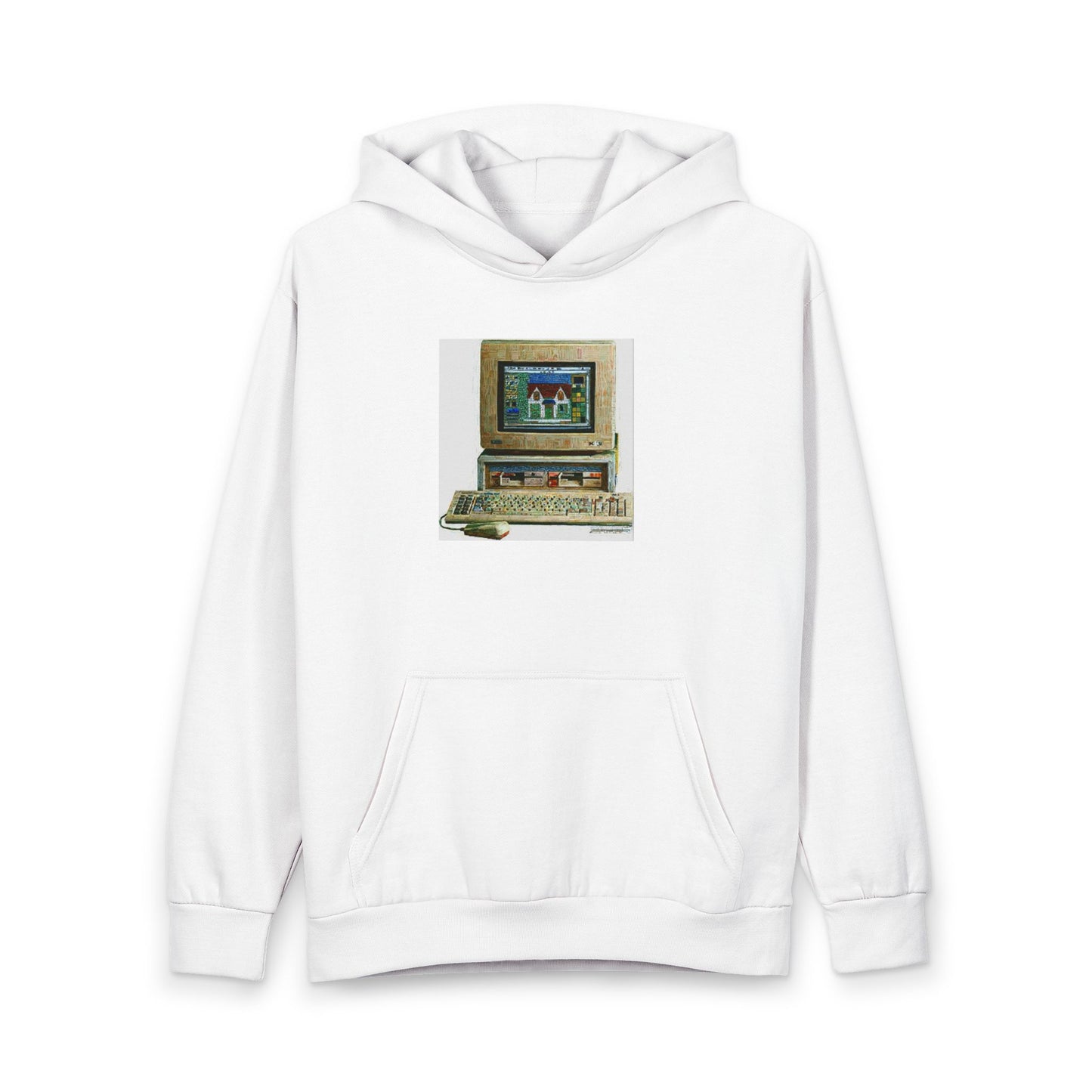 Retro Computer Hoodie — Vintage PC-1512 Graphic Pullover