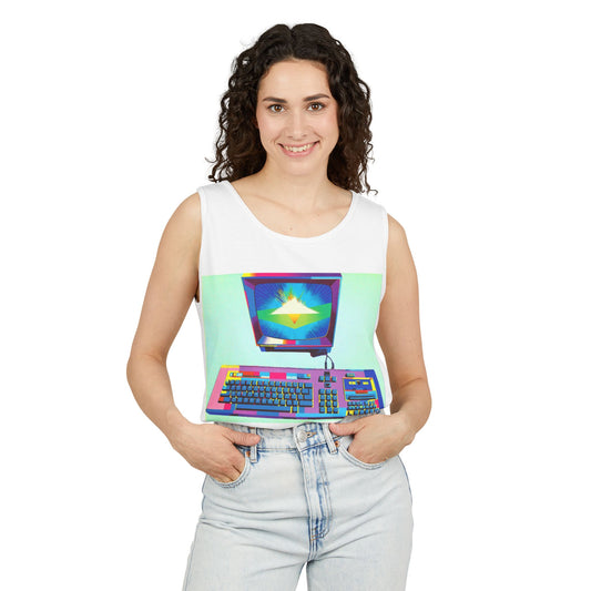 Classic 8 bit home computer inspired Tank Top | Multi-Color Art | Unisex Retro Graphic Tee for Tech Lovers, Summer Fashion, Gift for Nerds, Festival Wear, 80s Style