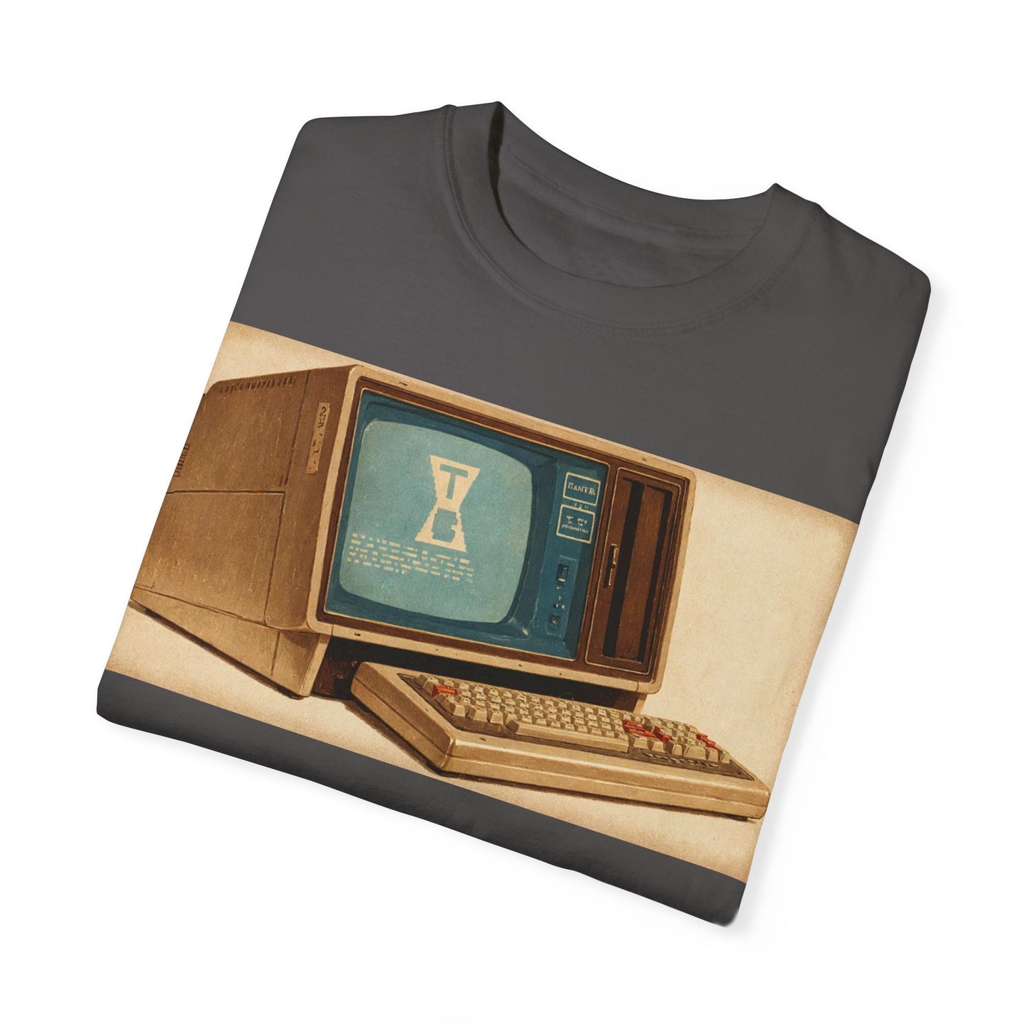 Classic Business Machine With Floppy Disk Bay T-Shirt - Mixed Art Sepia