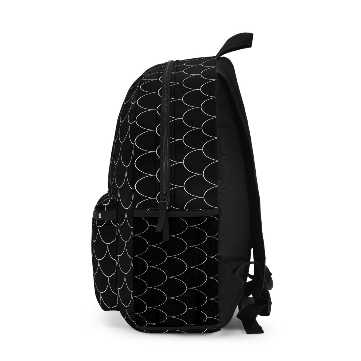Semi Parabola Pattern Backpack - plain black and white