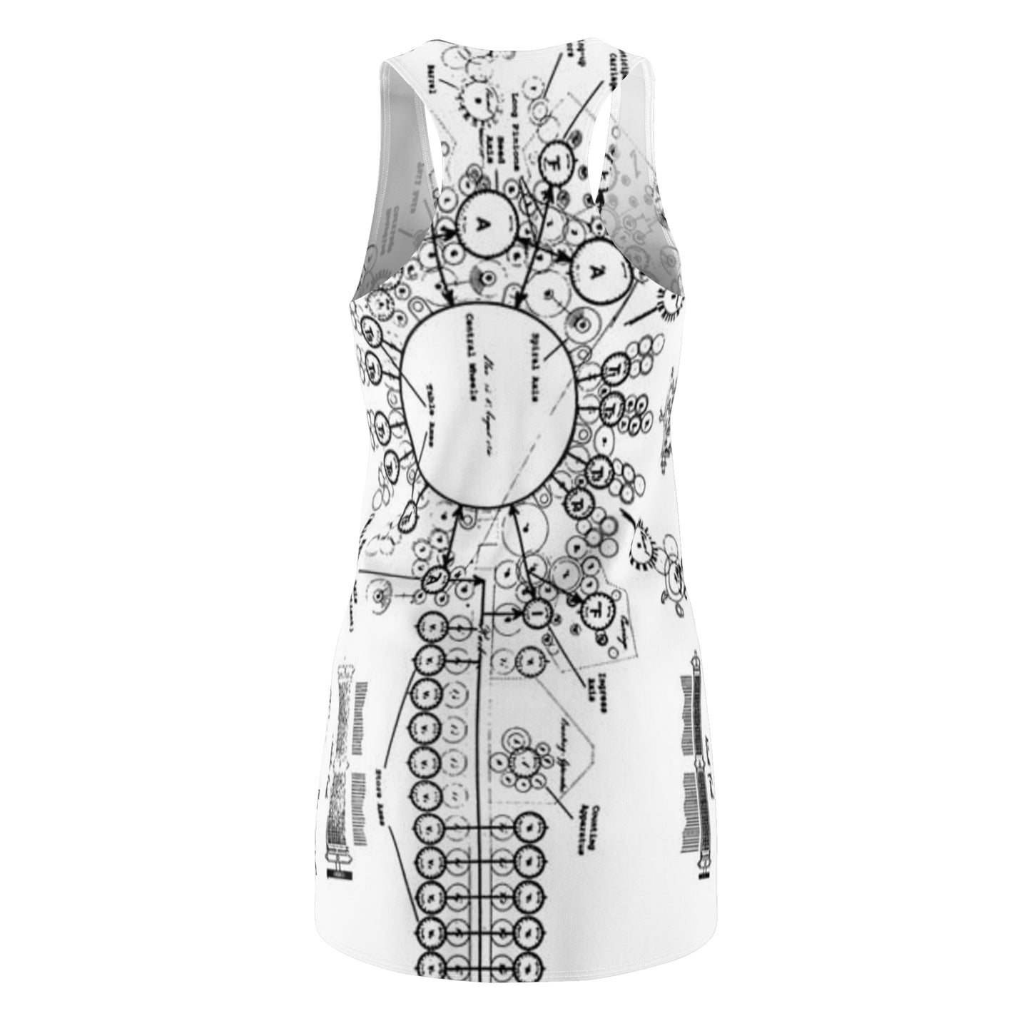 Analytical Engine Women's Racerback Dress, Tech Lover Dress, Fun Party Dress, Summer Vibes Dress, Festival Outfit, Unique Gift