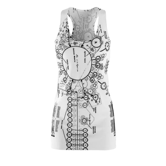Analytical Engine Women's Racerback Dress, Tech Lover Dress, Fun Party Dress, Summer Vibes Dress, Festival Outfit, Unique Gift