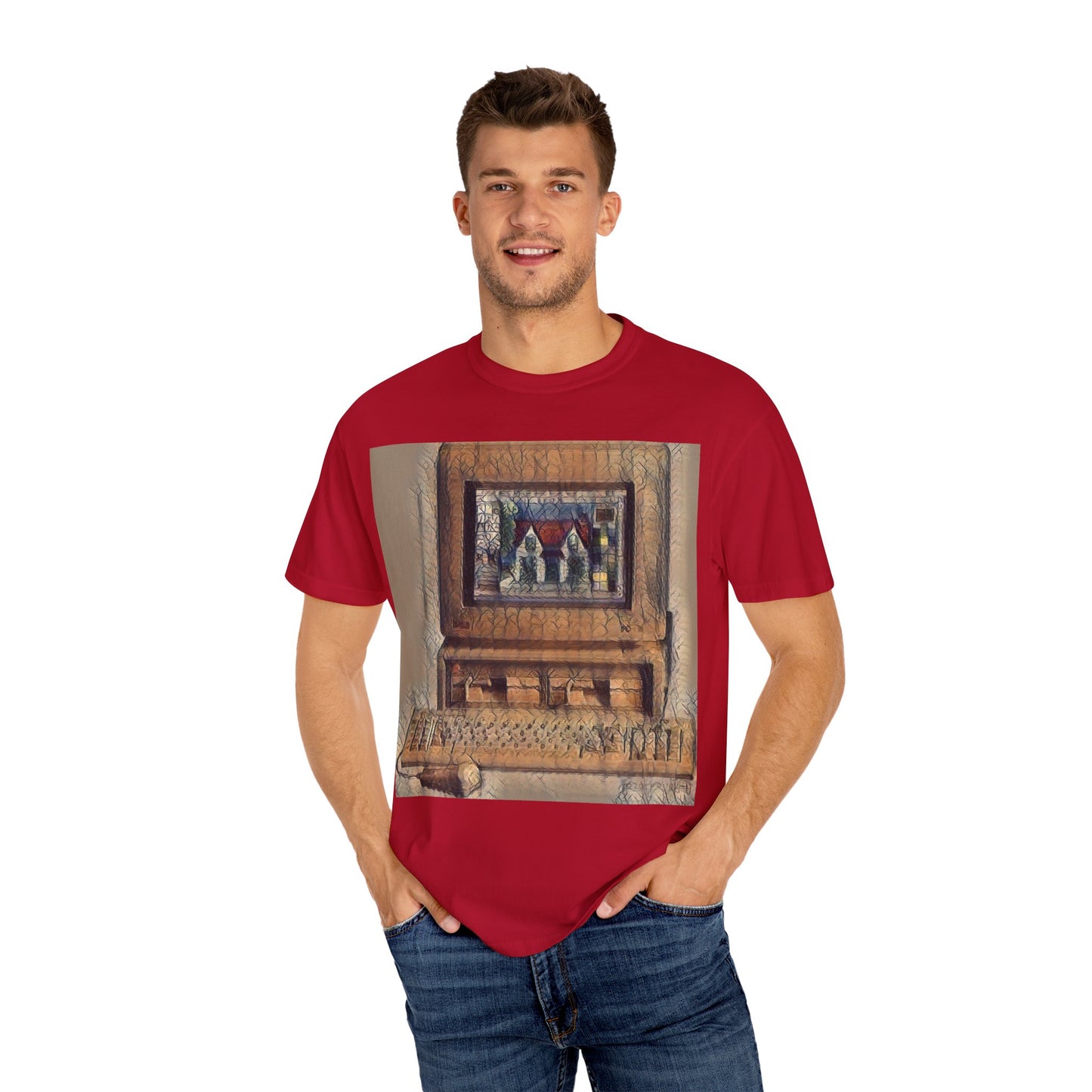 Classic business machine inspired T-Shirt  | Faded Print Art | Ideal for tech enthusiasts and collectors