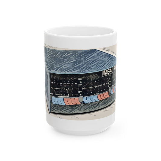 Vintage Computer Ceramic Mug | IMSAI 8080 Print Art Color Design | Perfect for Tech Lovers