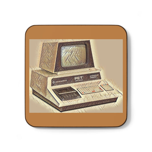 Vintage Commodore PET Hardboard Coaster in Ink Art Color for Tech Enthusiast & Creatives