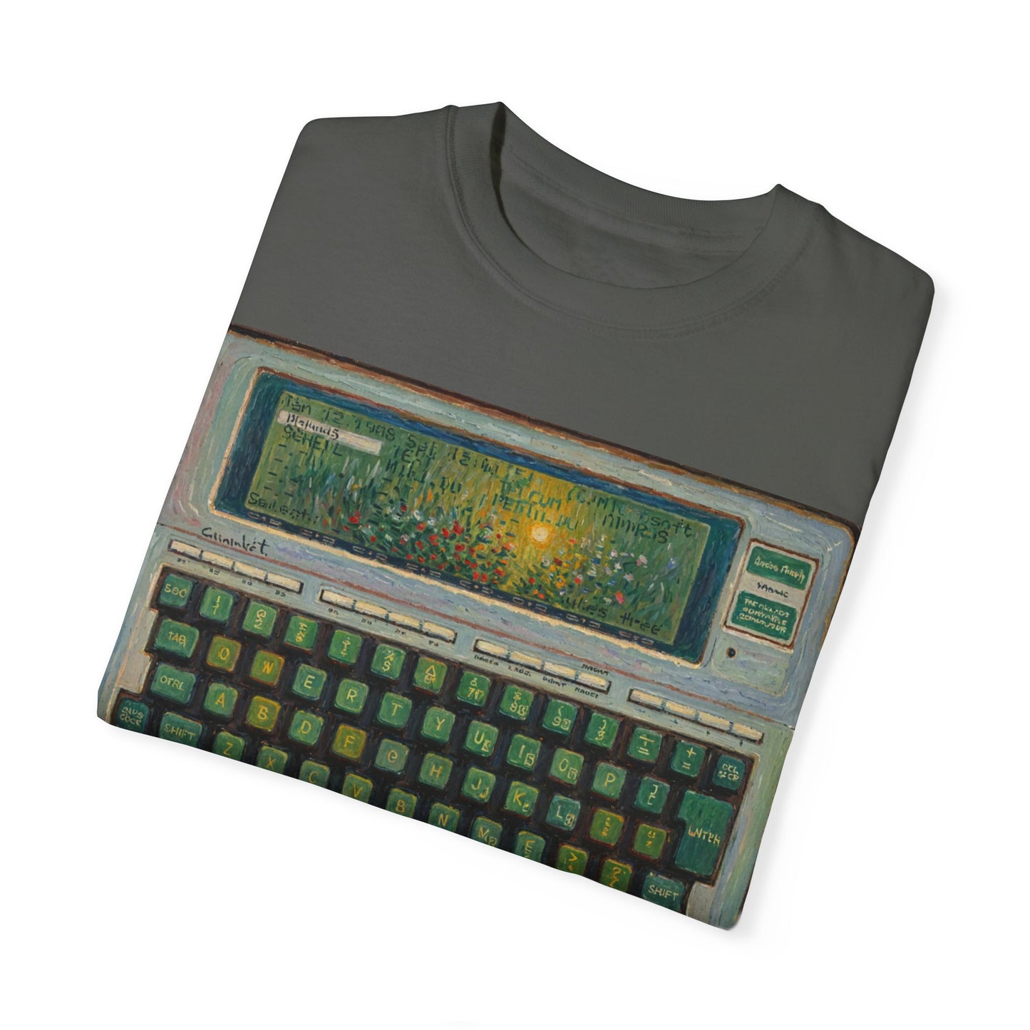 Classic Laptop PC T-Shirt - Floral Art Color