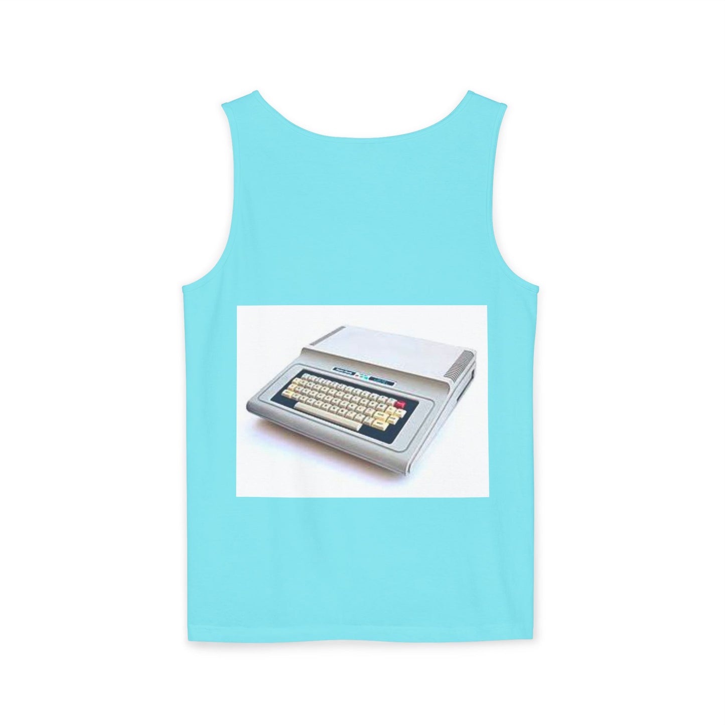TRS-80 CoCo Themed Tank Top | Monochrome Art | Unisex Retro Graphic Tee for Tech Lovers, Summer Fashion, Gift for Nerds, Festival Wear, 80s Style