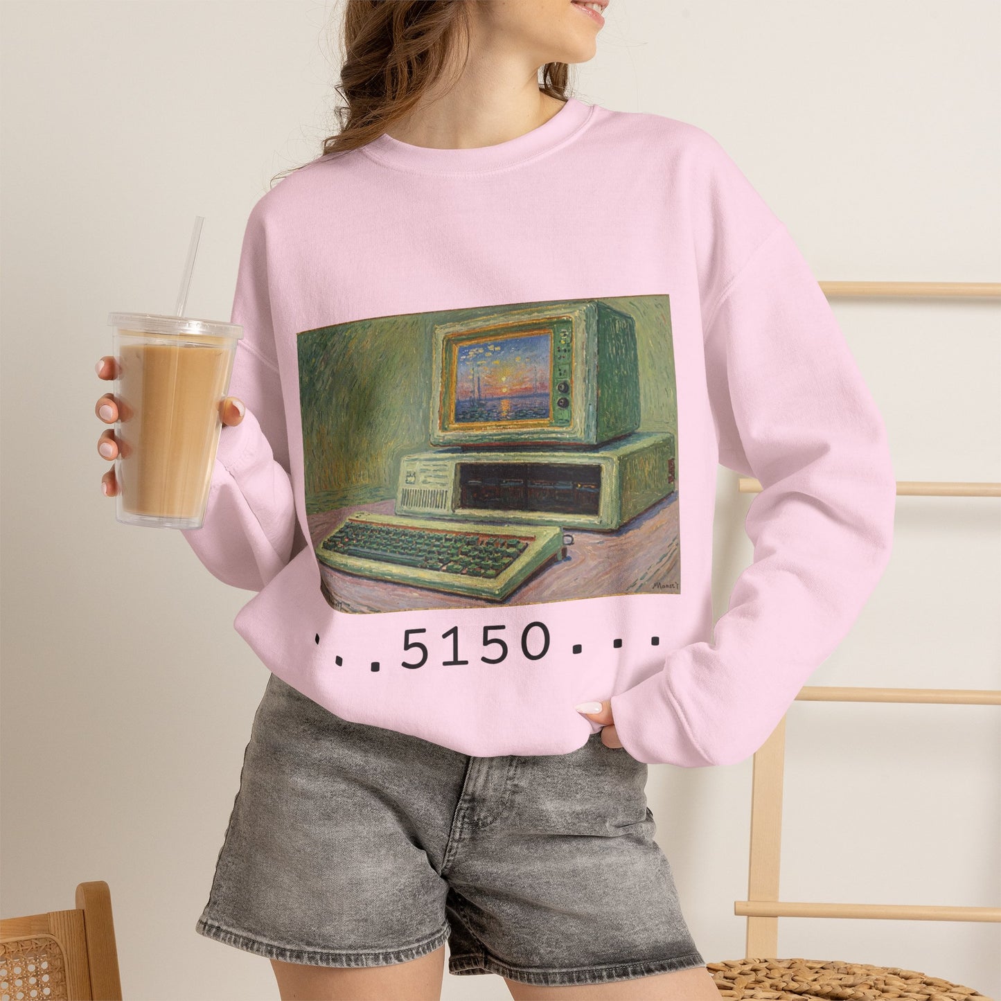 Classic PC Themed Crewneck Sweatshirt - 5150 Vintage PC Graphic