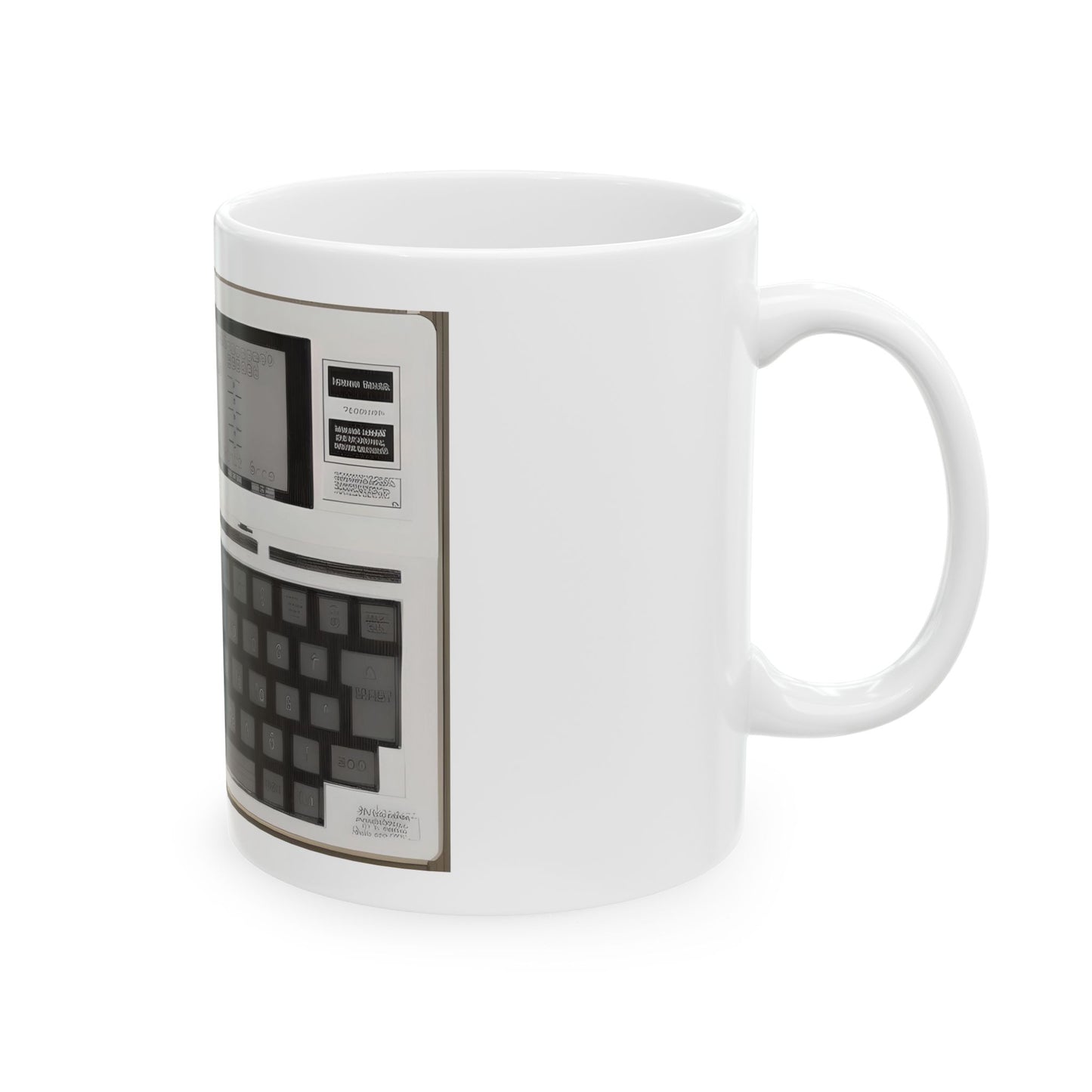 Vintage Computer Ceramic Mug | Classic Laptop Computer Print Art Monochrome Design | Perfect for Tech Lovers