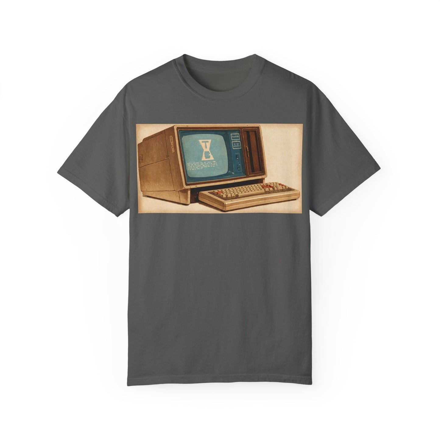 Classic Business Machine With Floppy Disk Bay T-Shirt - Mixed Art Sepia