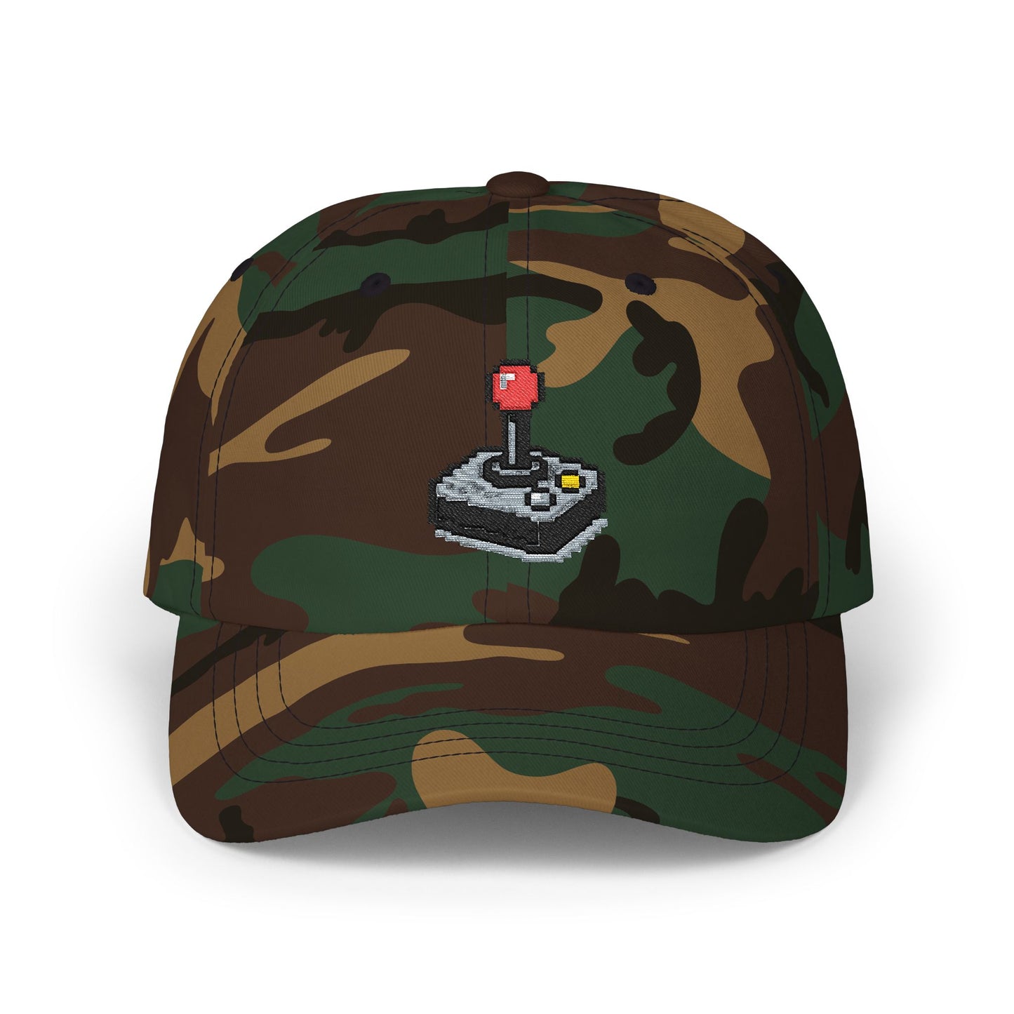 Game Controller Themed Computer Cap with Retro Red Winged Snake Logo - Vintage Athletic Baseball Hat