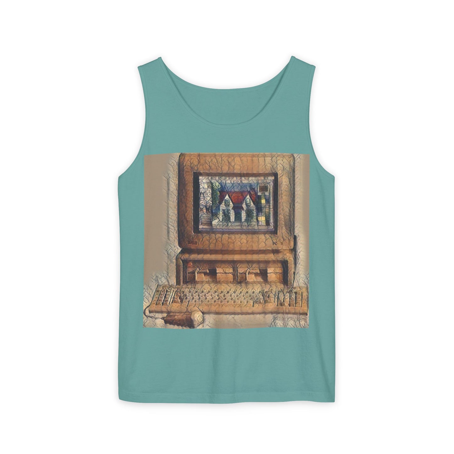 Classic business machine inspired T-Shirt | Faded Print Art | Unisex Retro Graphic Tee for Tech Lovers, Summer Fashion, Gift for Nerds, Festival Wear, 80s Style