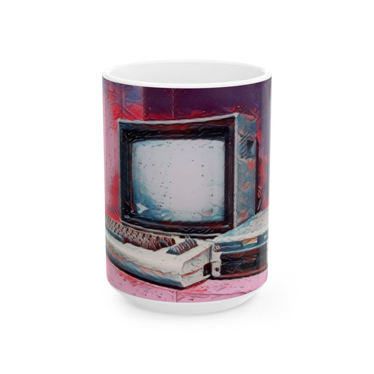 8 Bit Home Computer in Oil Style | Pink Color |  Perfect for Tech Lovers