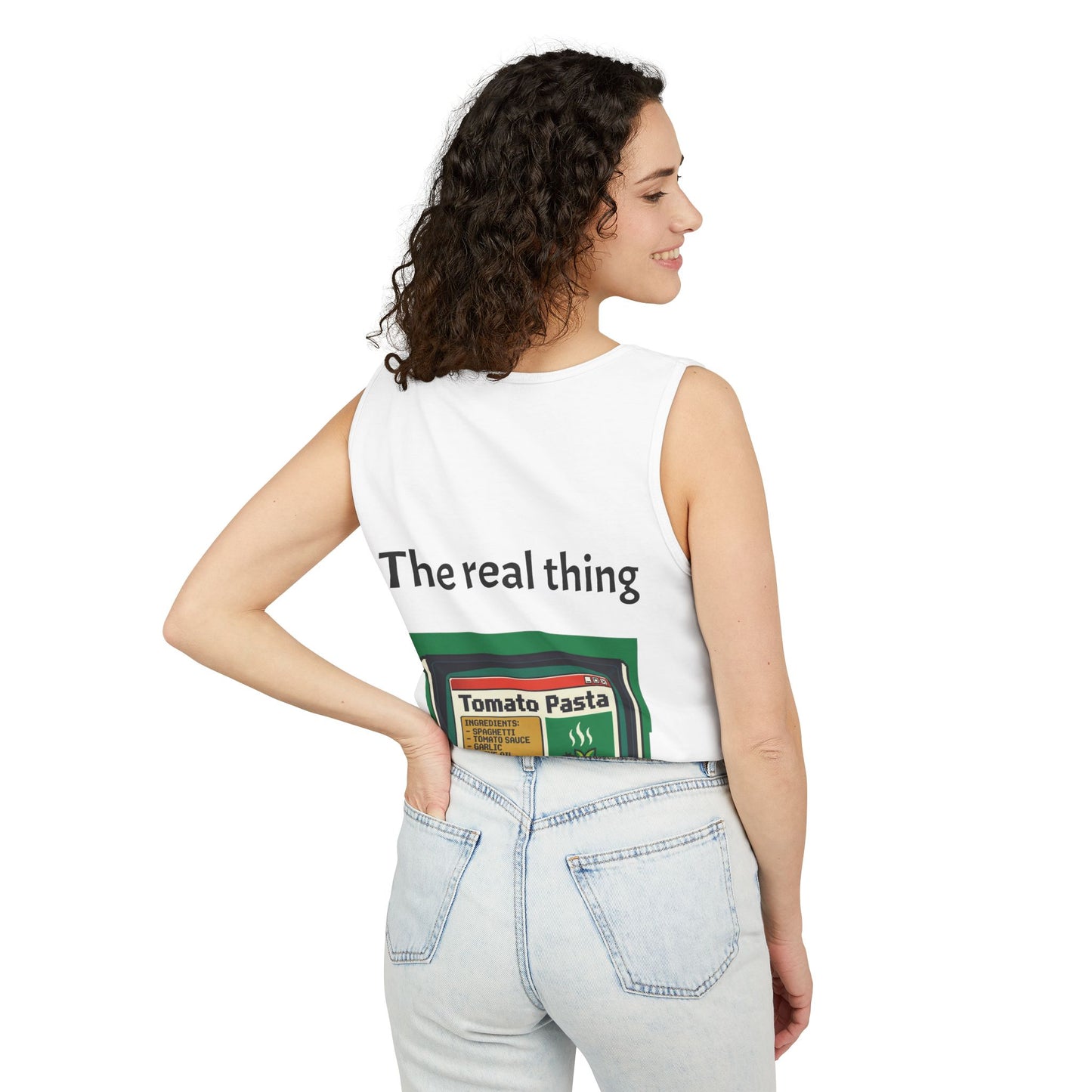 Virtual Tomato Recipe Themed Tank Top | Pixel Art | Unisex Retro Graphic Tee for Tech Lovers, Summer Fashion, Gift for Nerds, Festival Wear, 80s Style