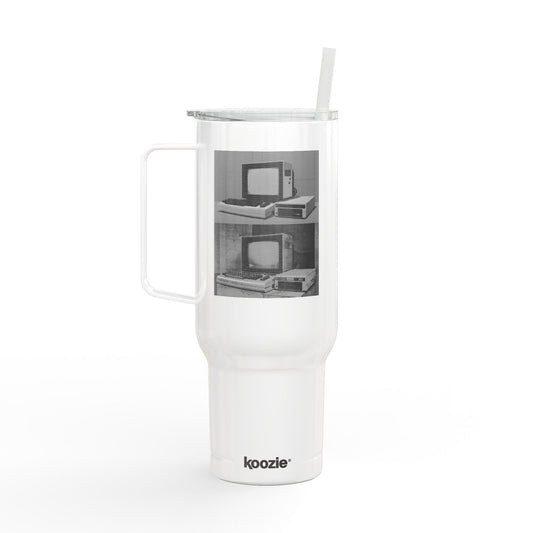 Classic 8 Bit Home Computer Tumbler, Retro Drinkware for Home and Outdoor, Perfect Gift for Birthdays and Holidays, Engraved Mug