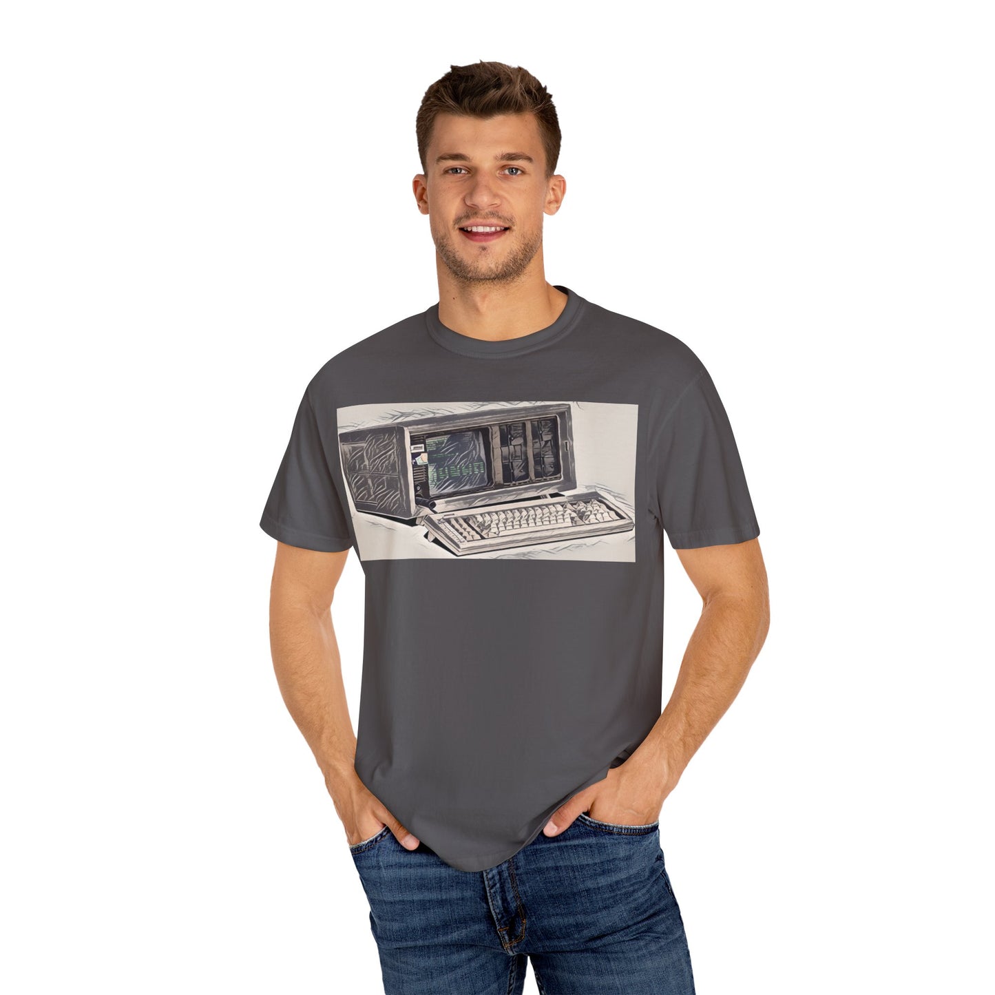 Classic Luggable PC T-Shirt - Ink Art Monochrome