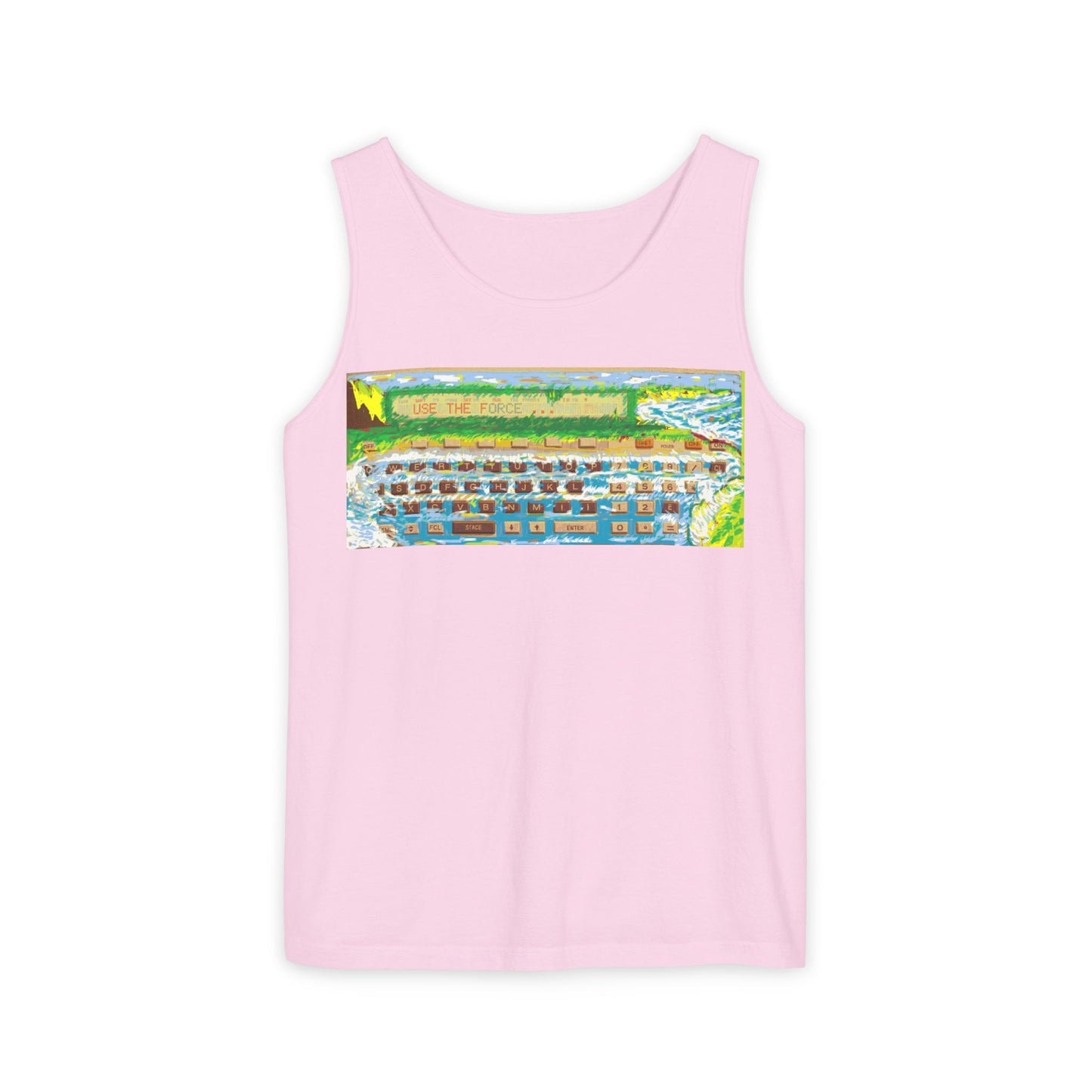 Pocket Computer Inspired Tank Top | Unisex Retro Graphic Tee for Tech Lovers, Summer Fashion, Gift for Nerds, Festival Wear, 80s Style