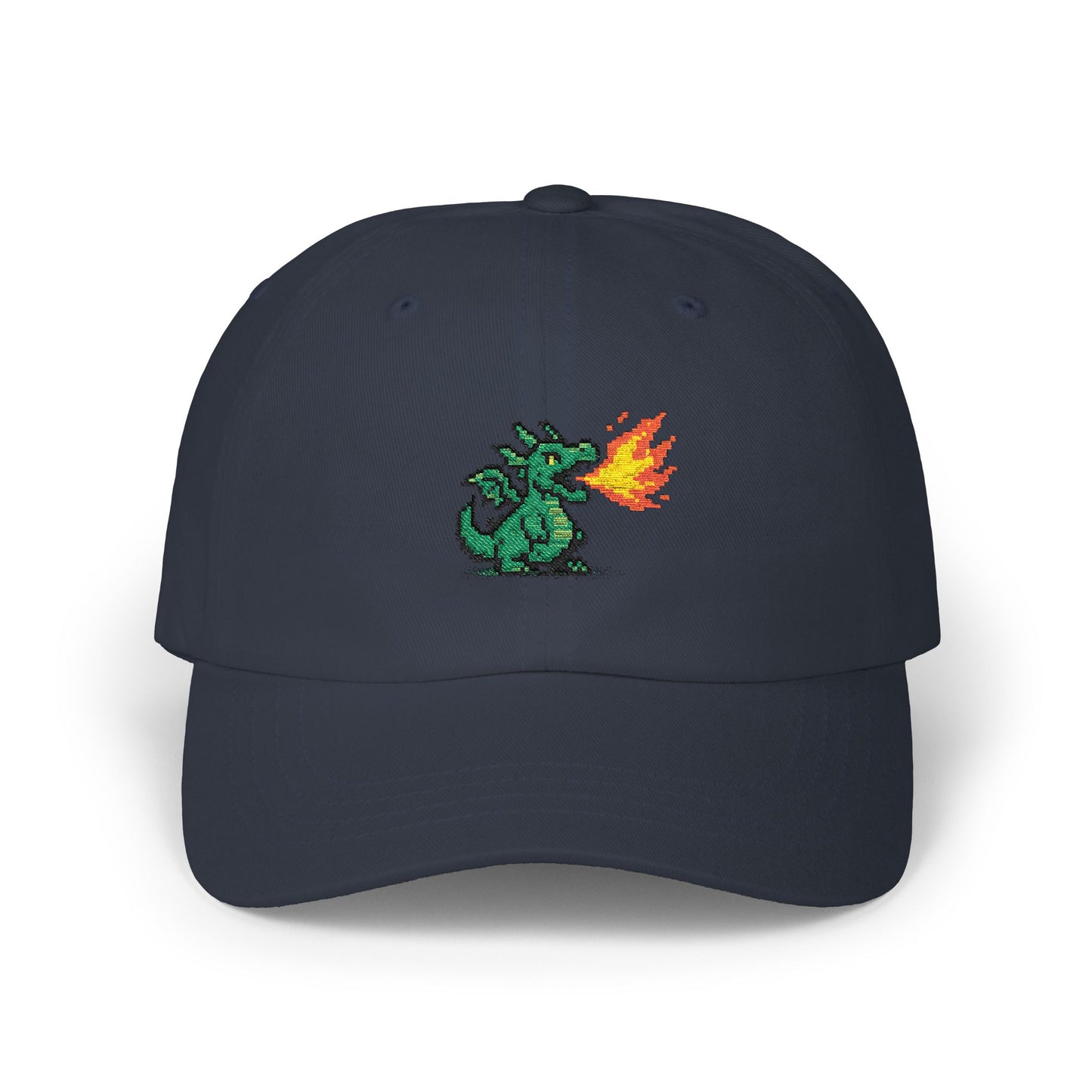 Pixel Dragon Dad Cap — Retro Gaming Fire-Breathing Dragon Baseball Hat
