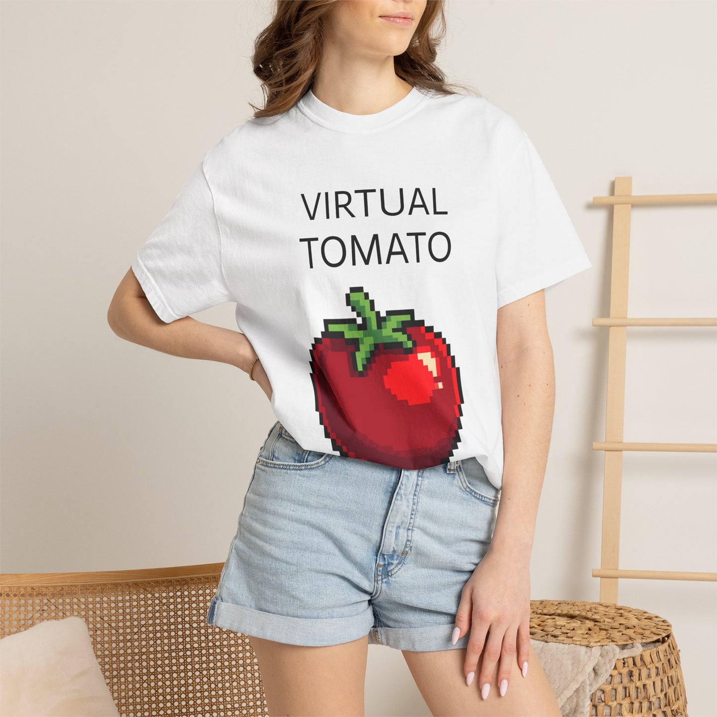Virtual Tomato Themed T-Shirt  | Pixel Art | Ideal for tech enthusiasts and collectors
