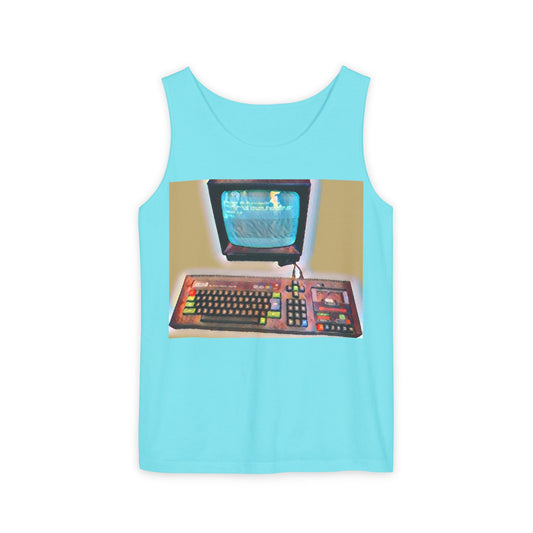 Classic 8 bit home computer inspired Tank Top | Color Print Art | Unisex Retro Graphic Tee for Tech Lovers, Summer Fashion, Gift for Nerds, Festival Wear, 80s Style